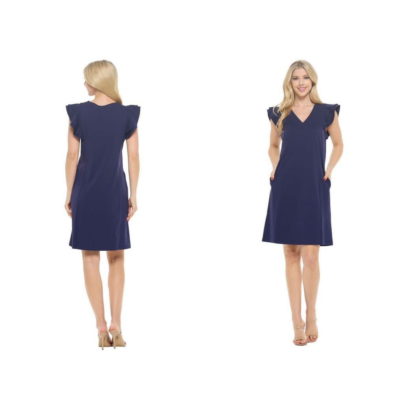 SHANIA RUFFLE CAP SLEEVE DRESS