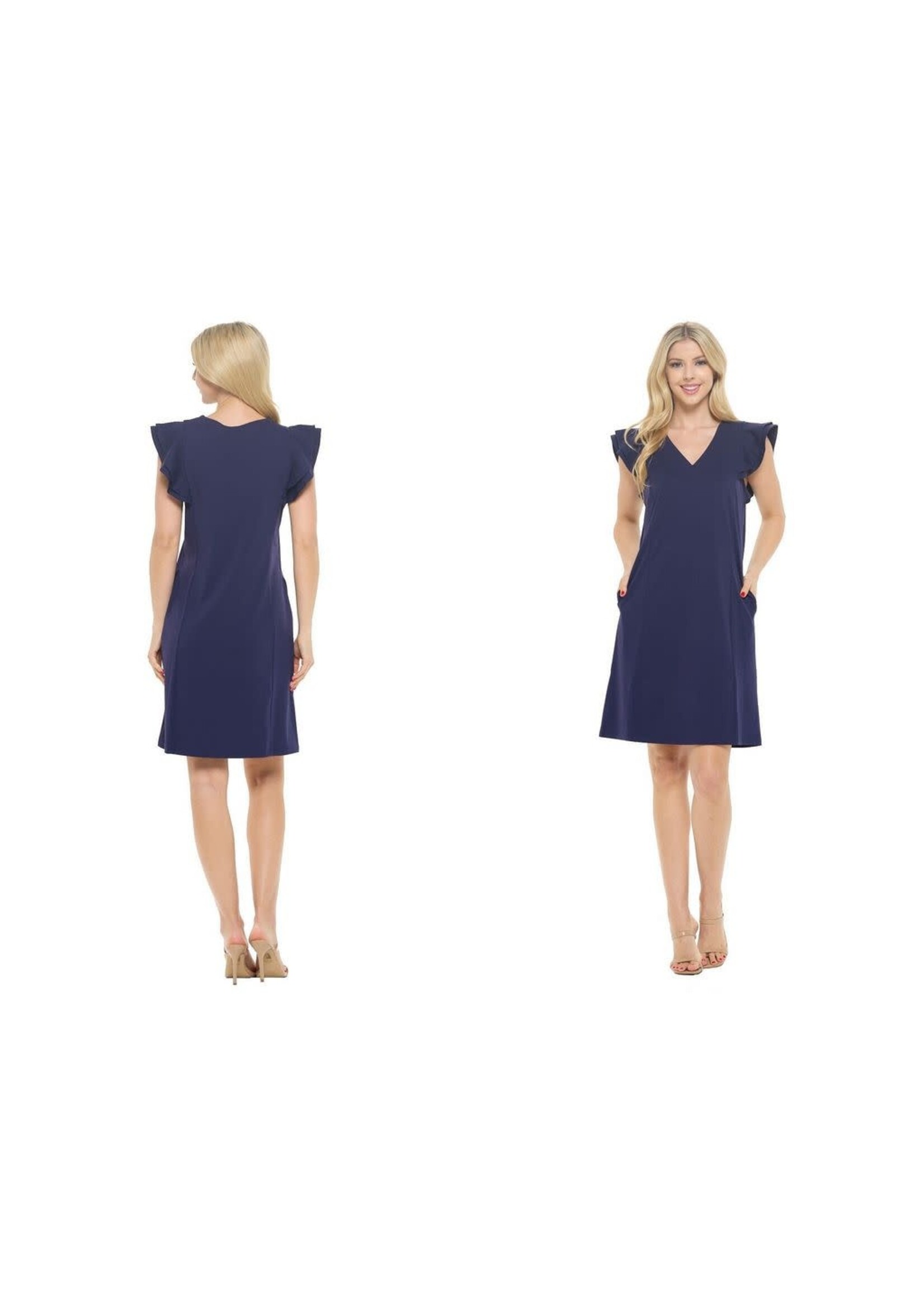 SHANIA RUFFLE CAP SLEEVE DRESS
