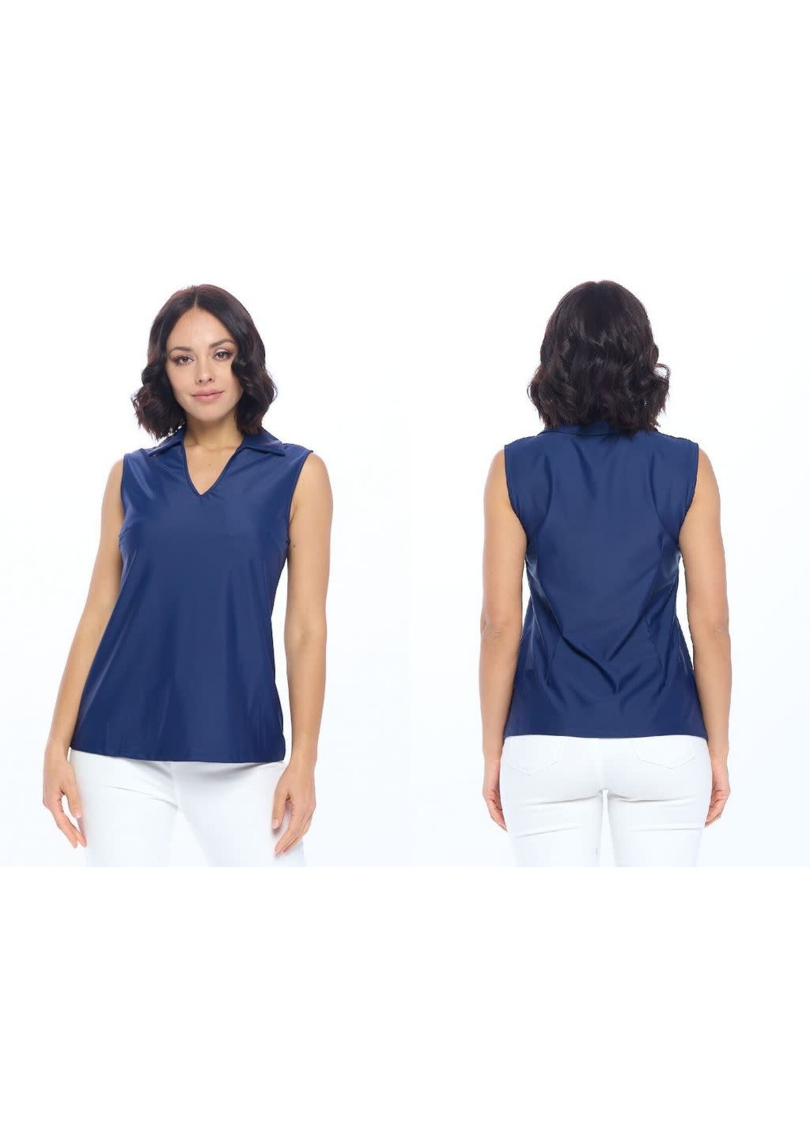 ROSA SLEEVELESS POLO TOP