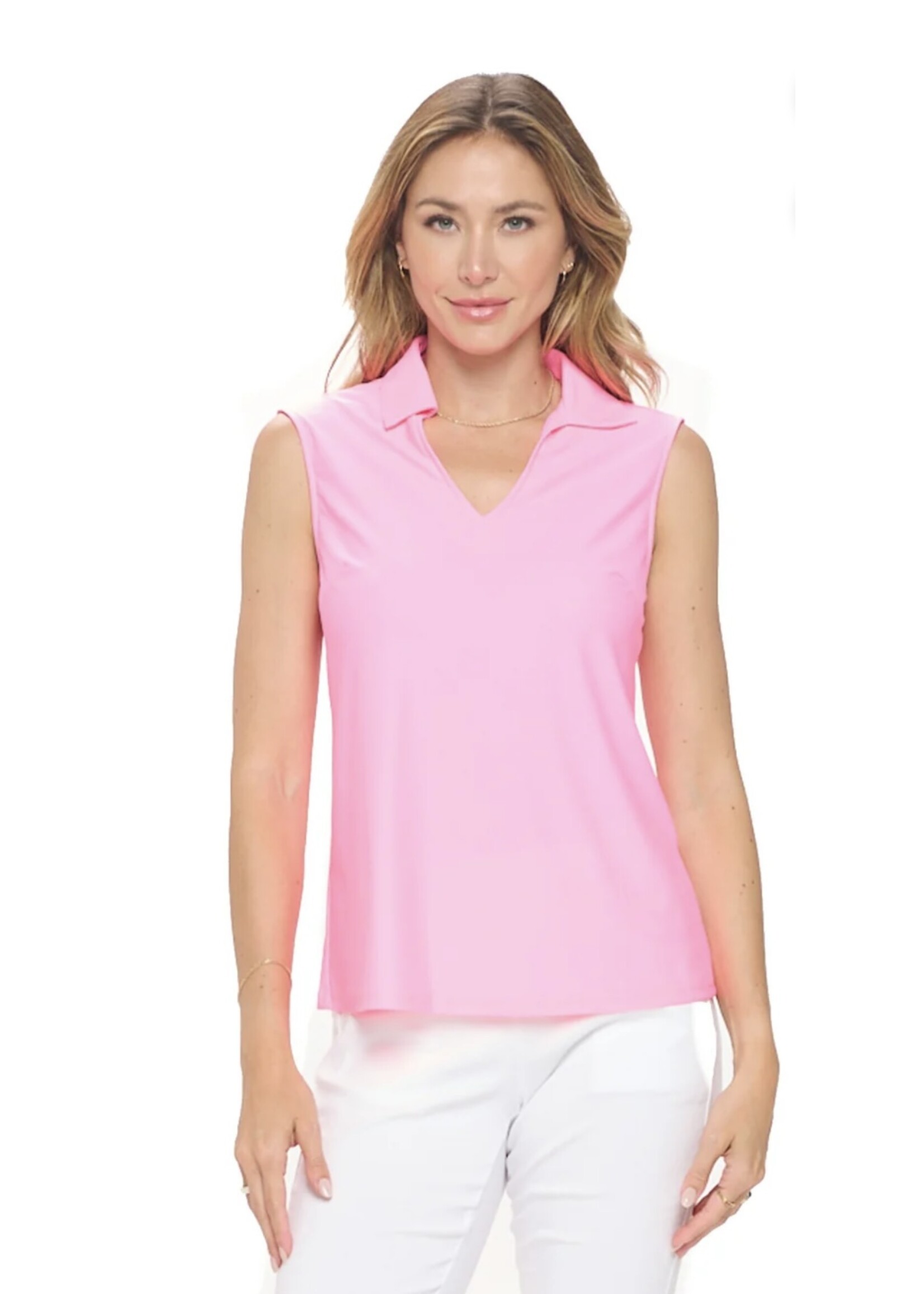 ROSA SLEEVELESS POLO TOP