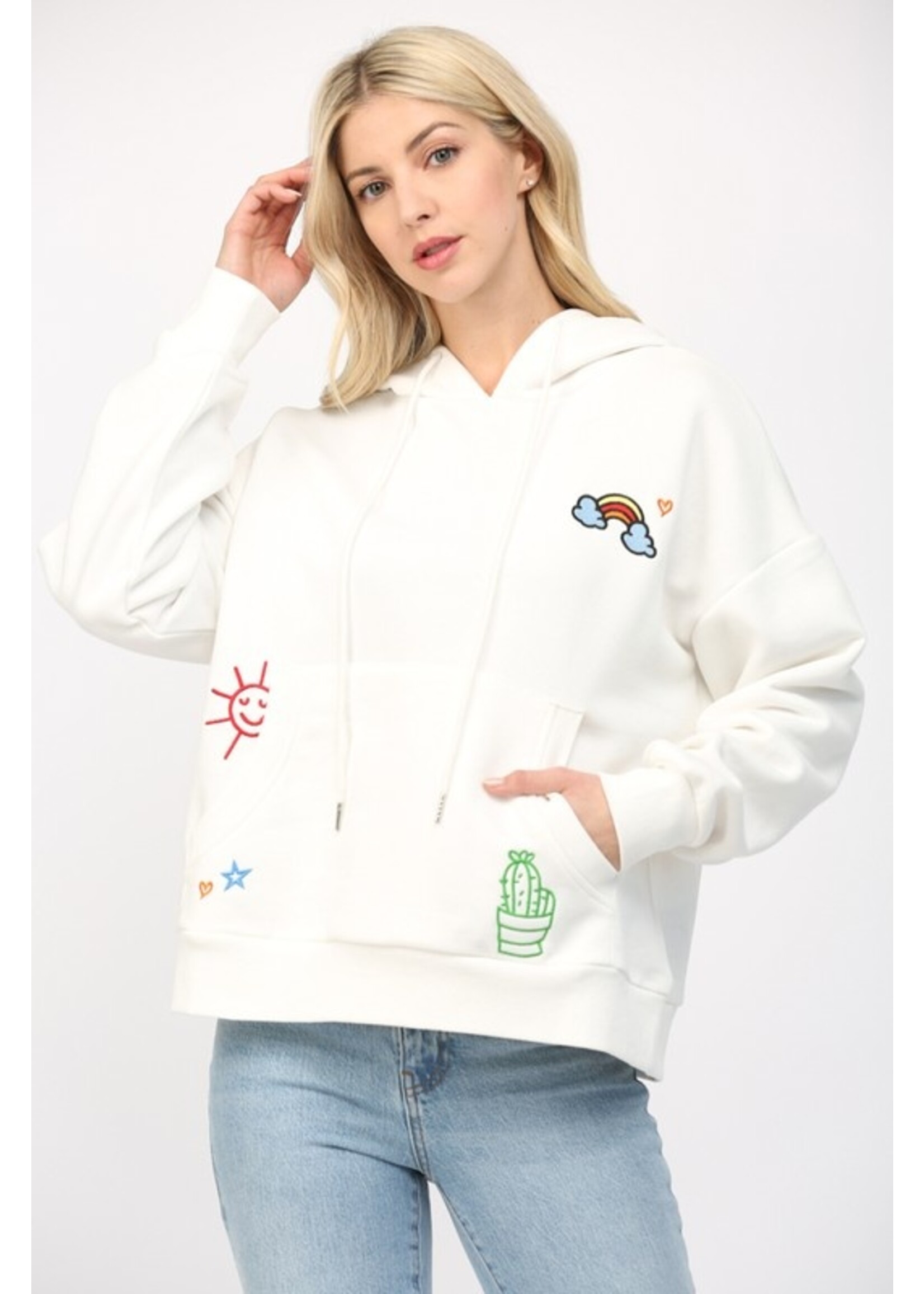 EMBELLISHED HOODIE SWEATSHIRT