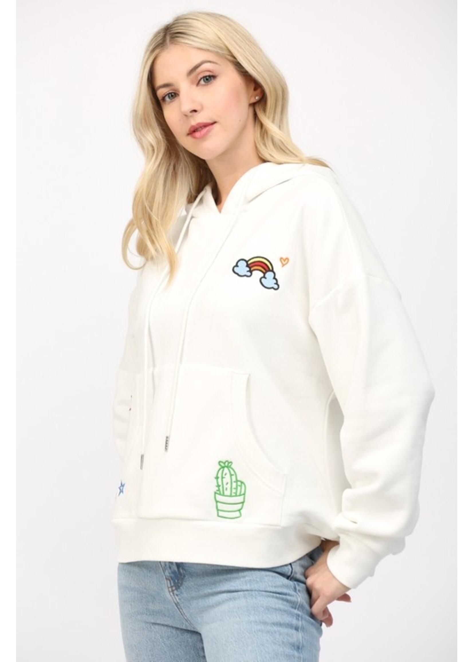 EMBELLISHED HOODIE SWEATSHIRT