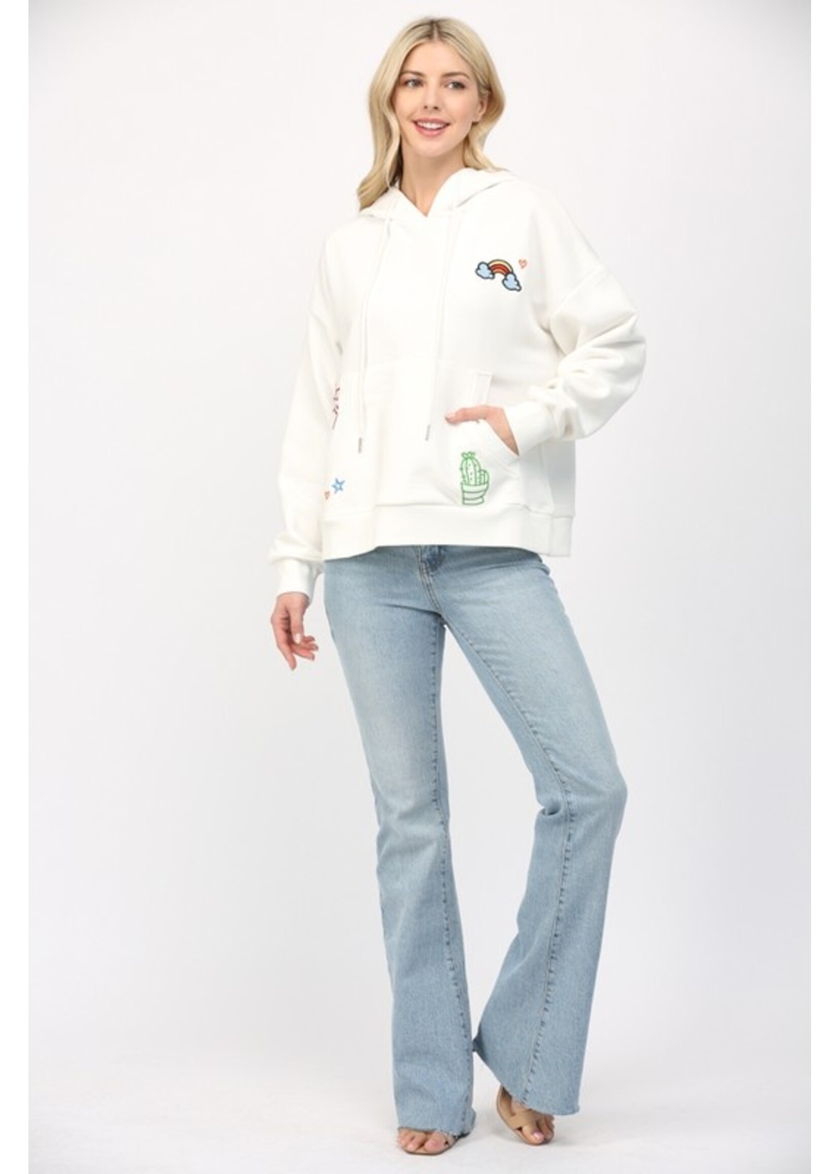 EMBELLISHED HOODIE SWEATSHIRT