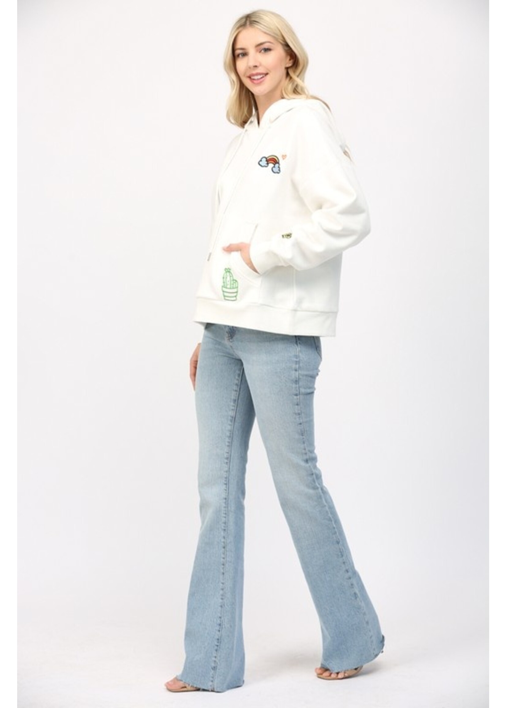 EMBELLISHED HOODIE SWEATSHIRT