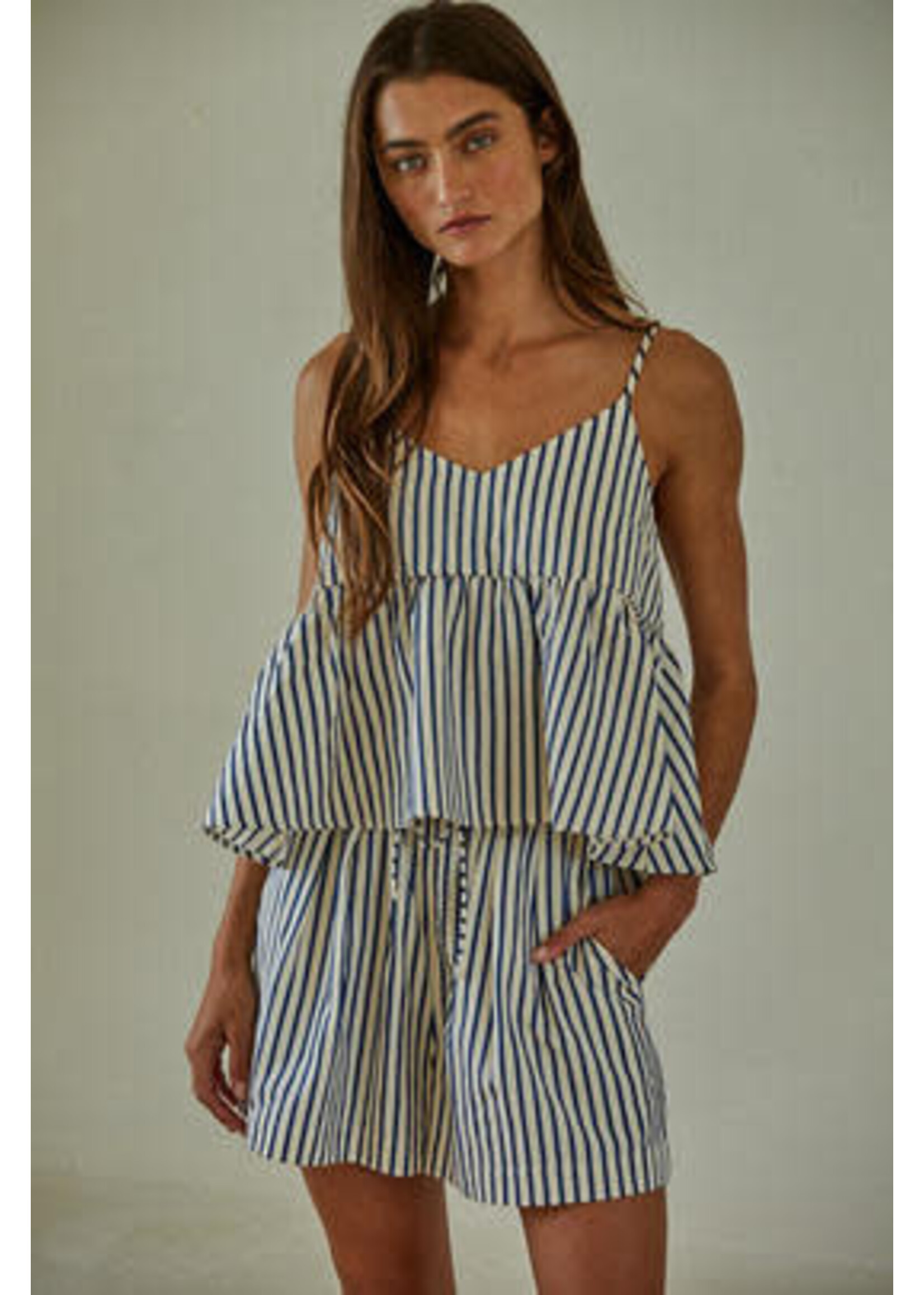 STRIPED PEPLUM TANK TOP