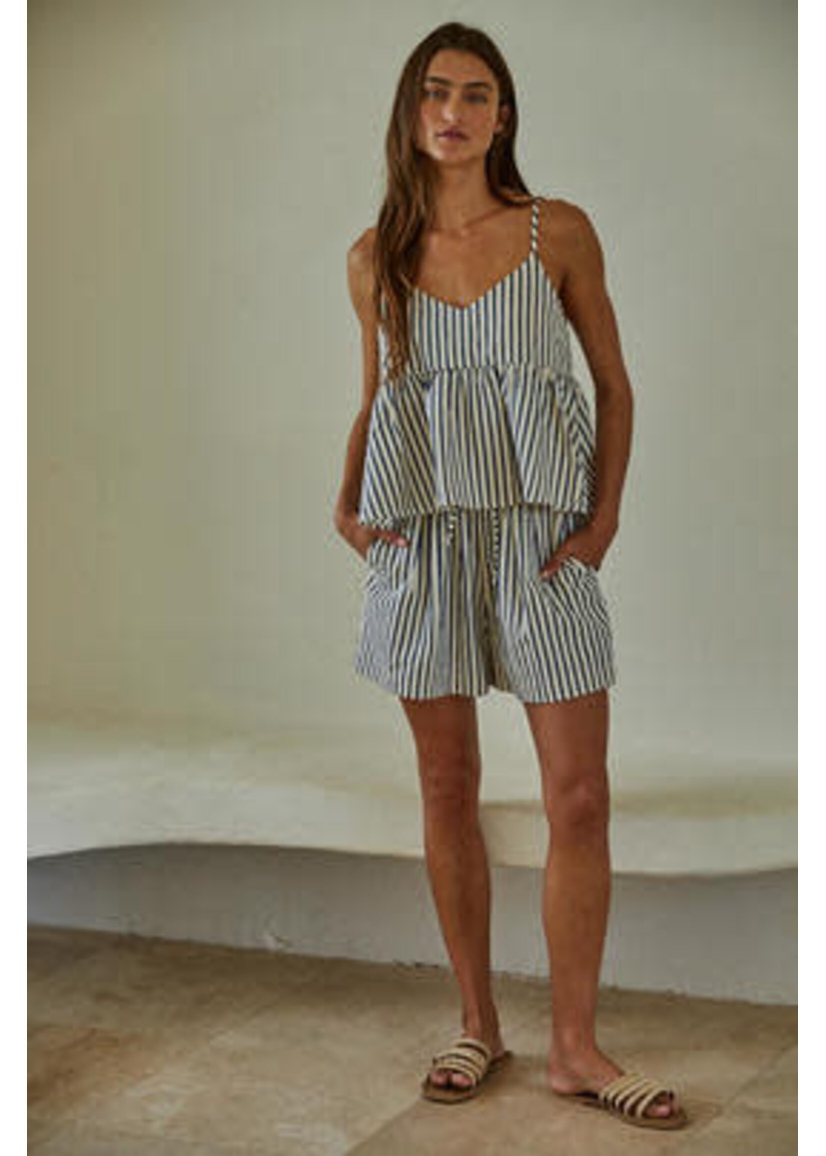 STRIPED PEPLUM TANK TOP