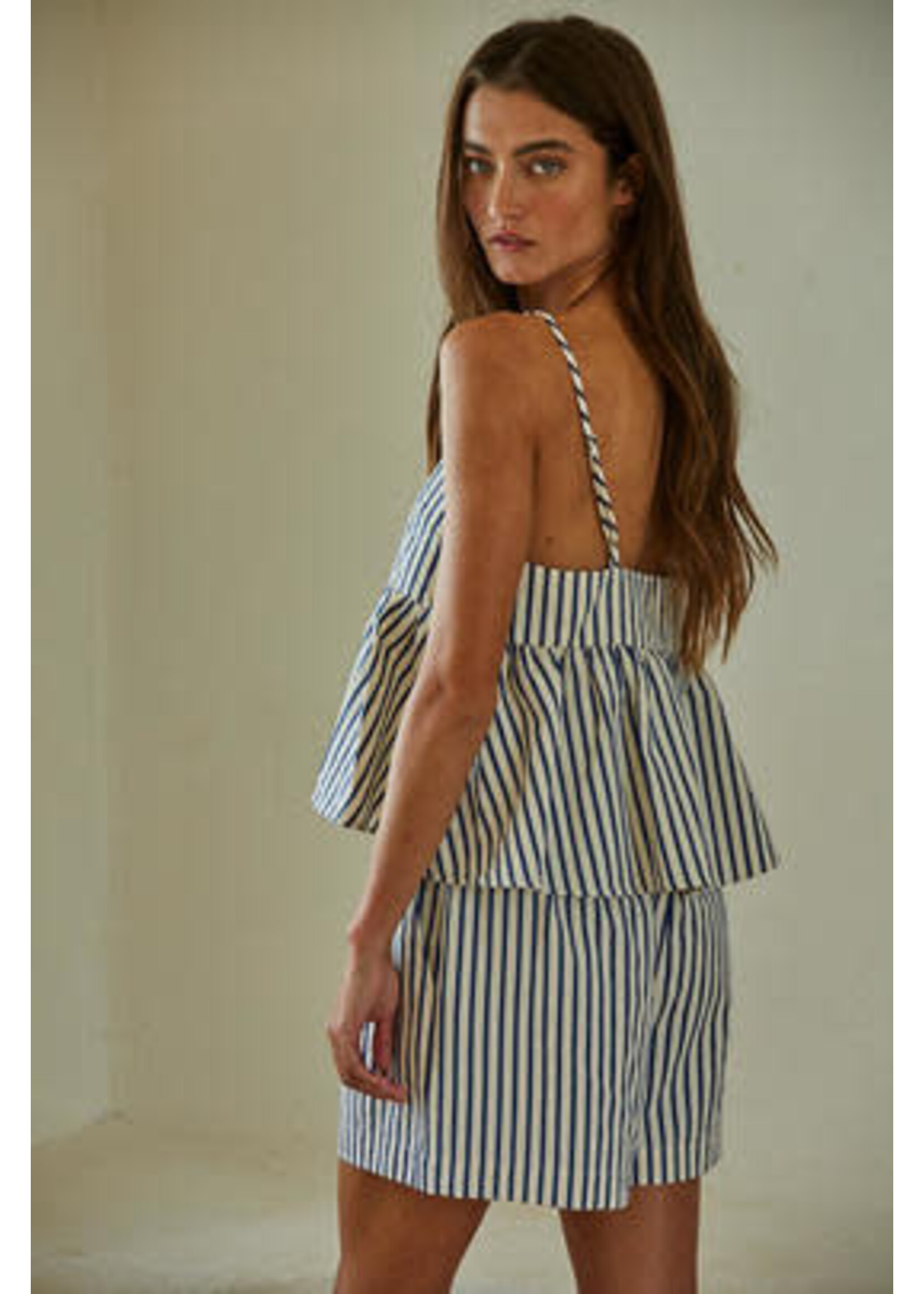 STRIPED PEPLUM TANK TOP