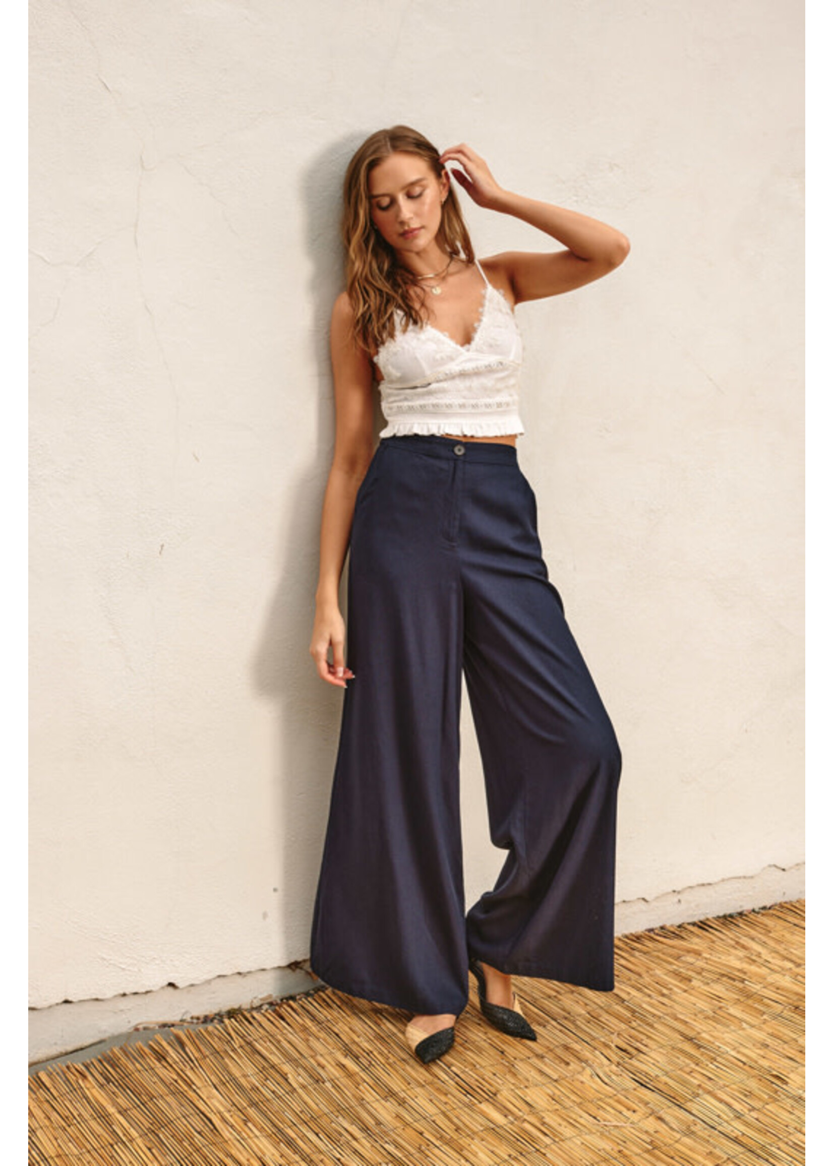 NAVY LINEN PANTS
