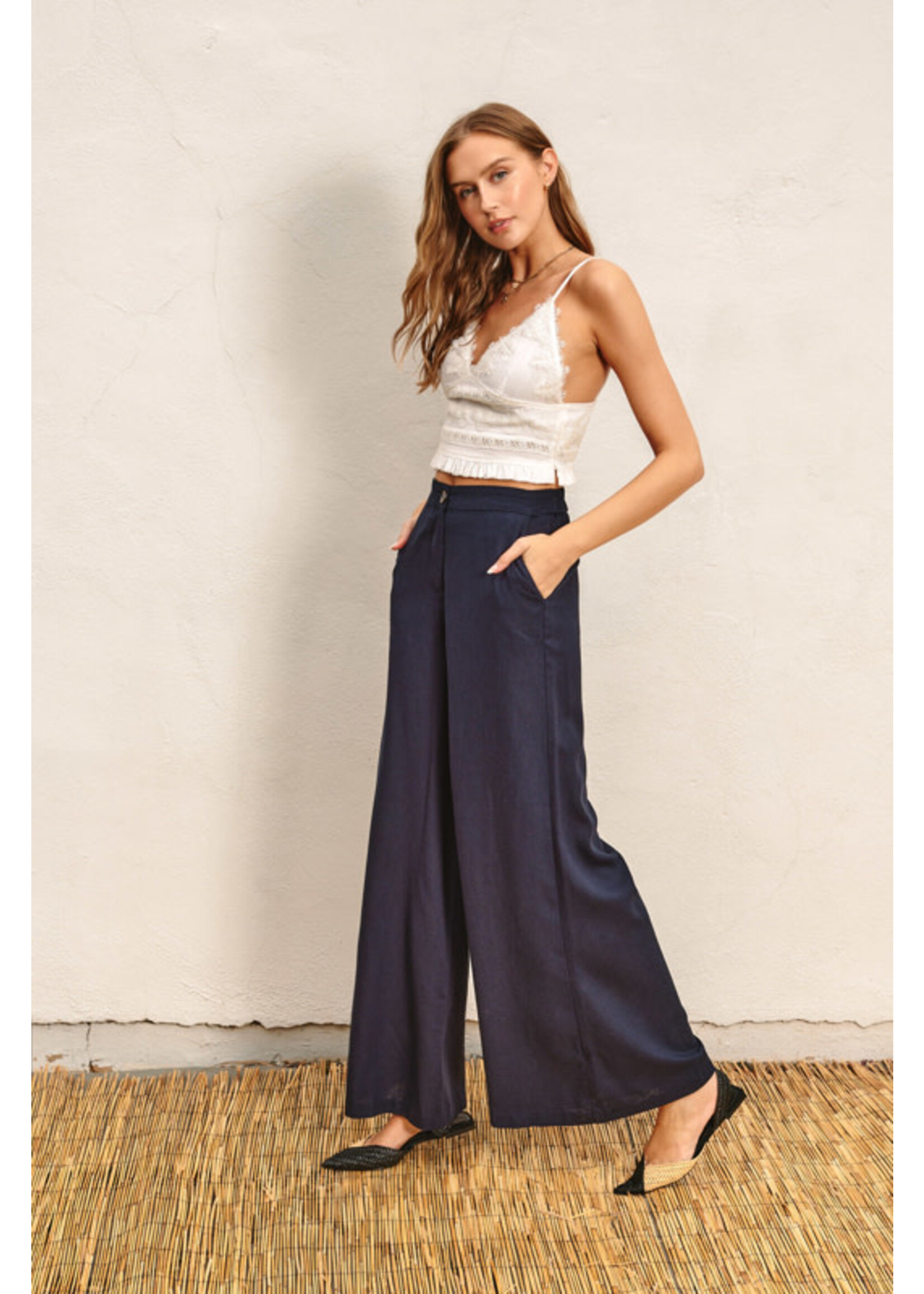 NAVY LINEN PANTS