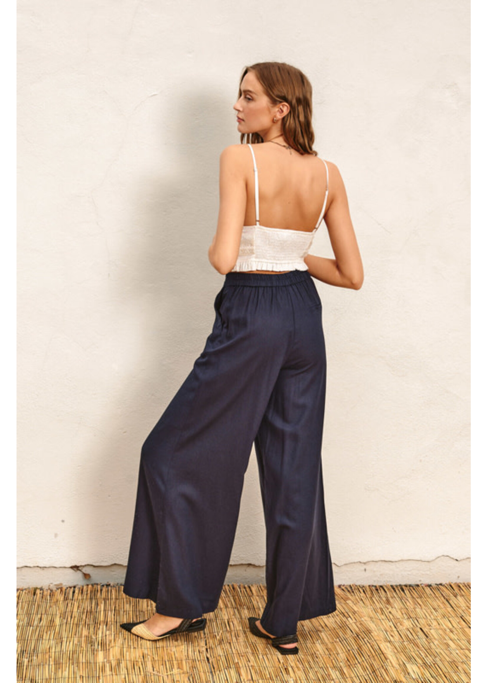 NAVY LINEN PANTS