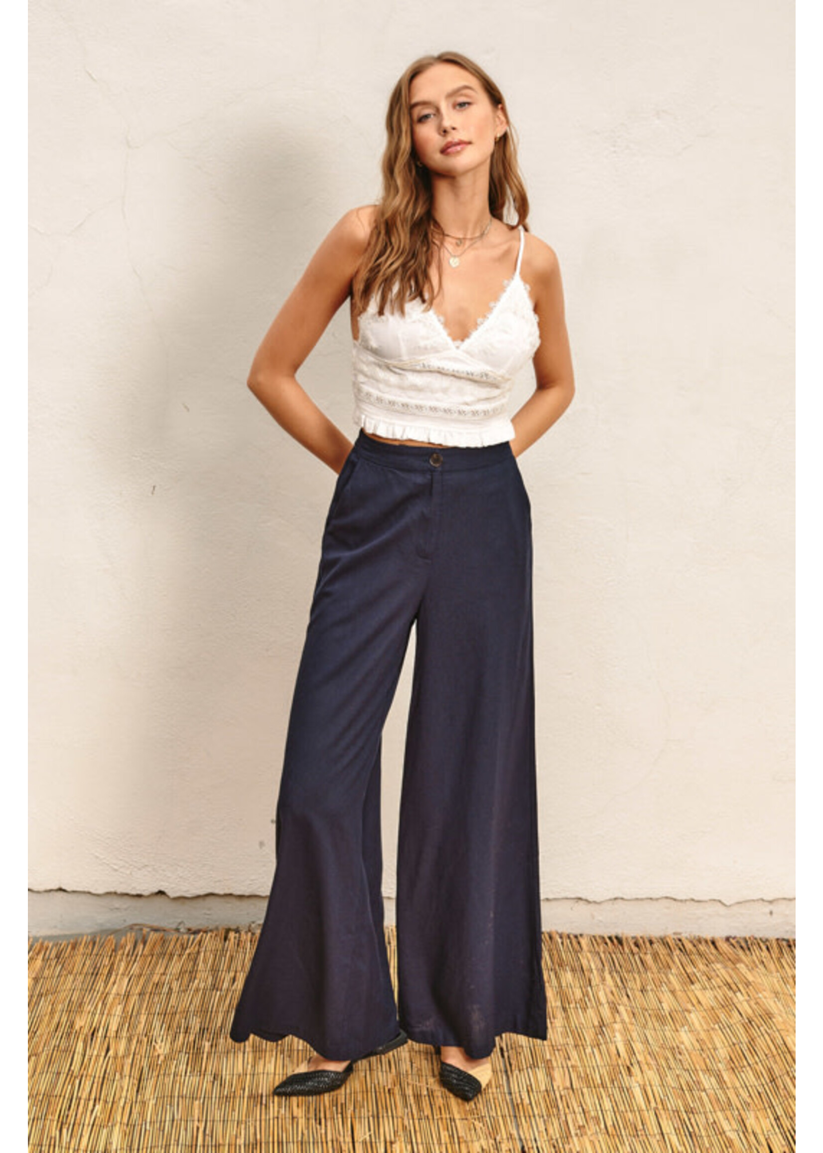 NAVY LINEN PANTS