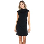 BLACK RUCHED MINI DRESS