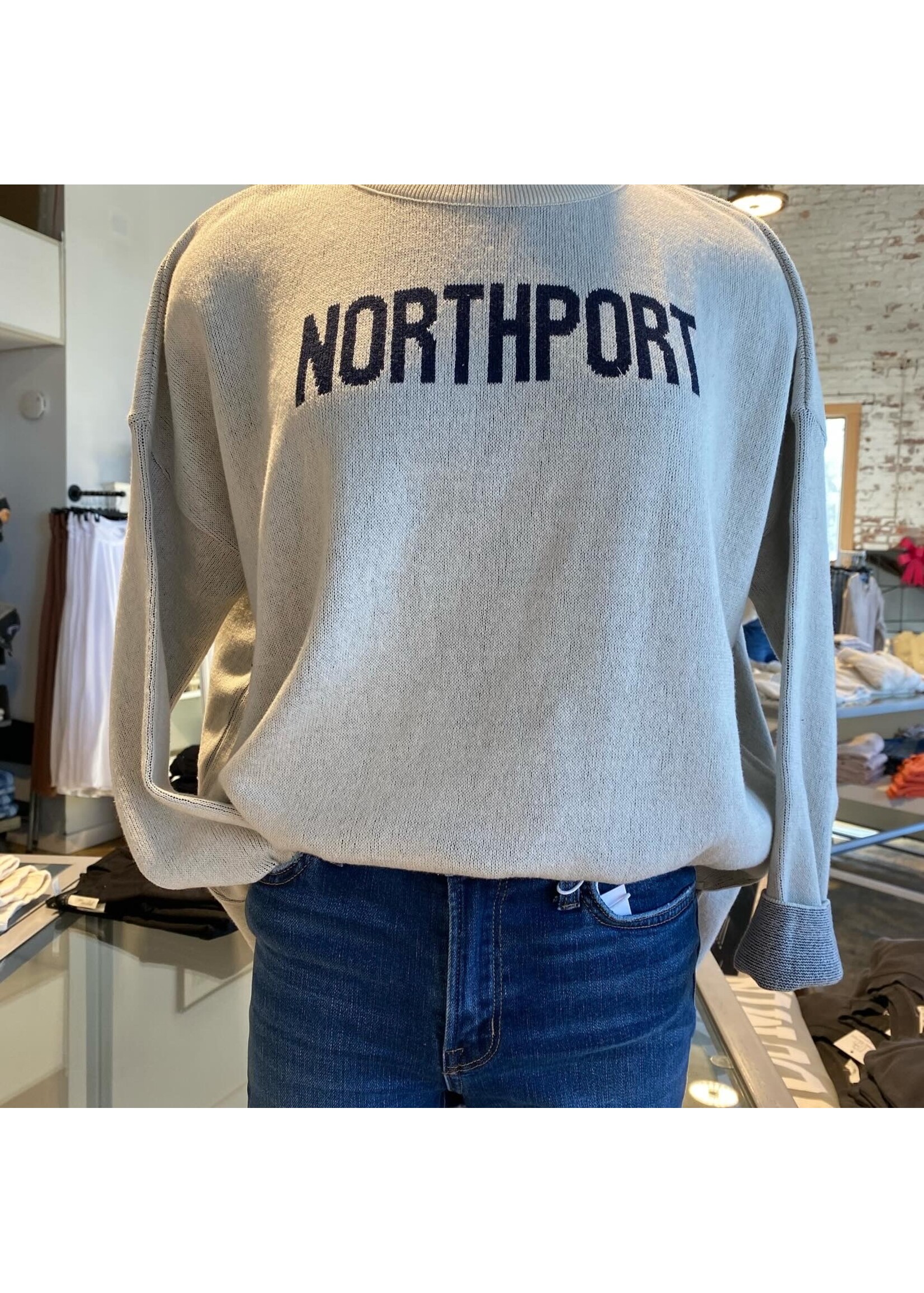 NORTHPORT SWEATER WITH ANCHOR ON BACK