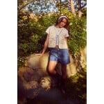 PLEATED DENIM SHORTS