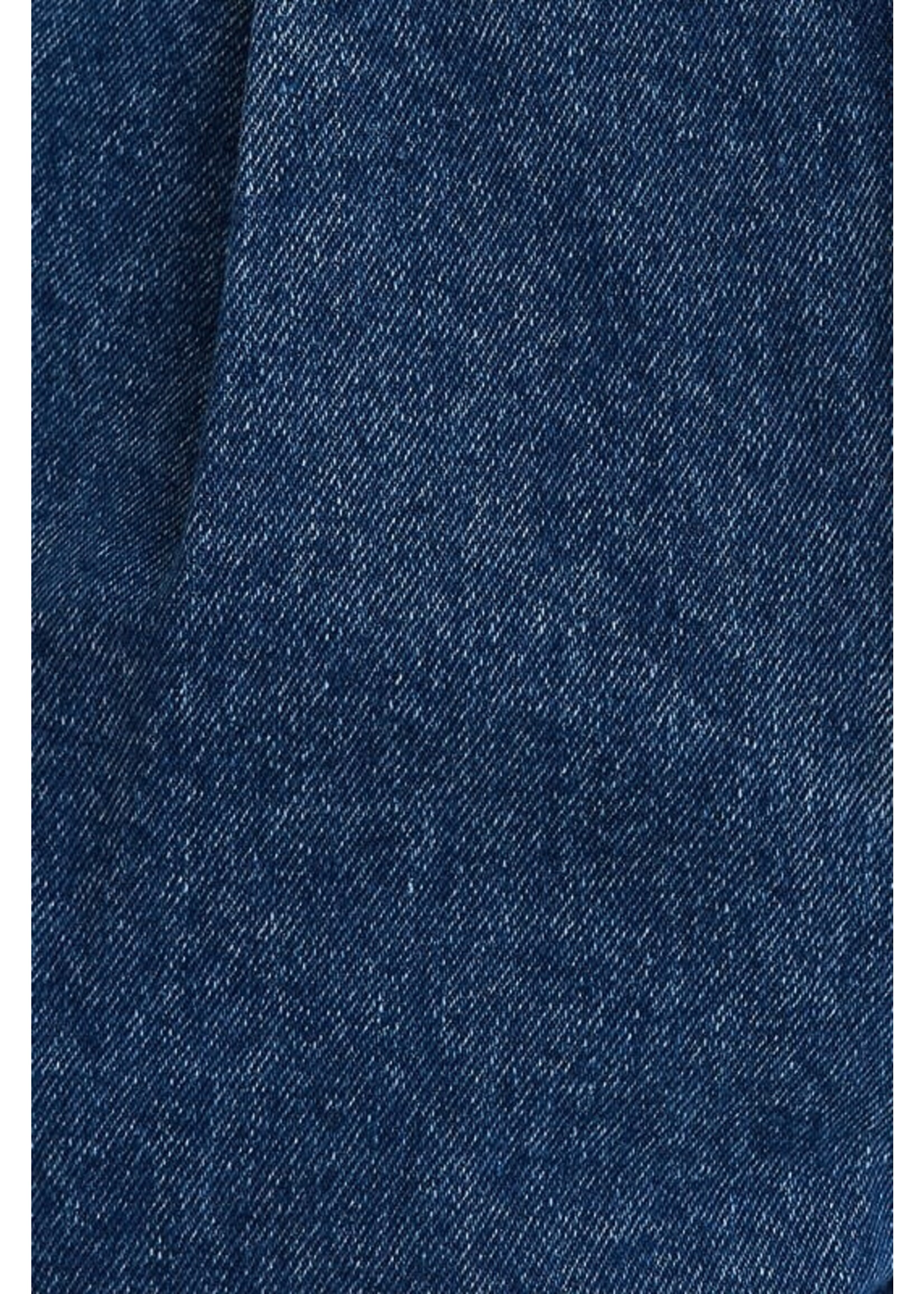 PLEATED DENIM SHORTS