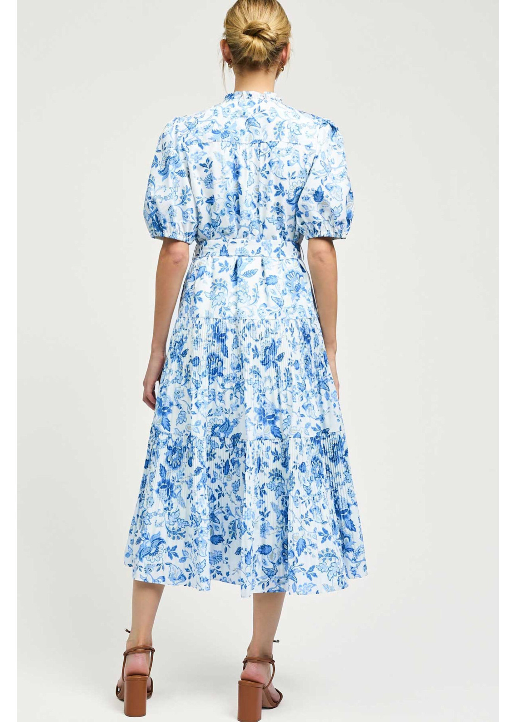 BLUE FLORAL MIDI DRESS