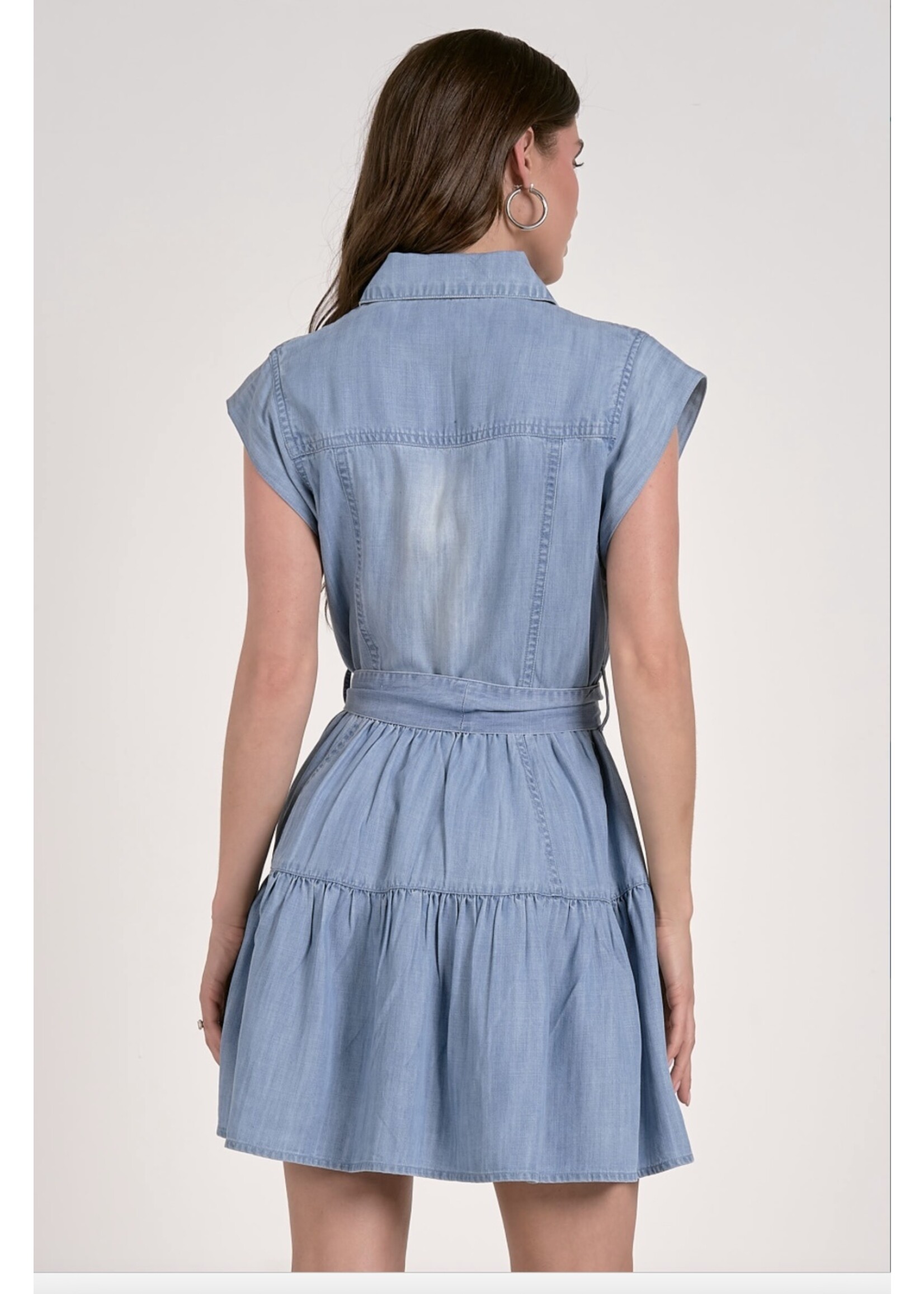 COLLARED SOFT DENIM DRESS