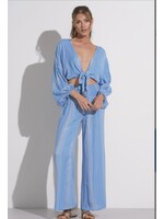 SMOCKED WAIST COLOR STITCH PANTS
