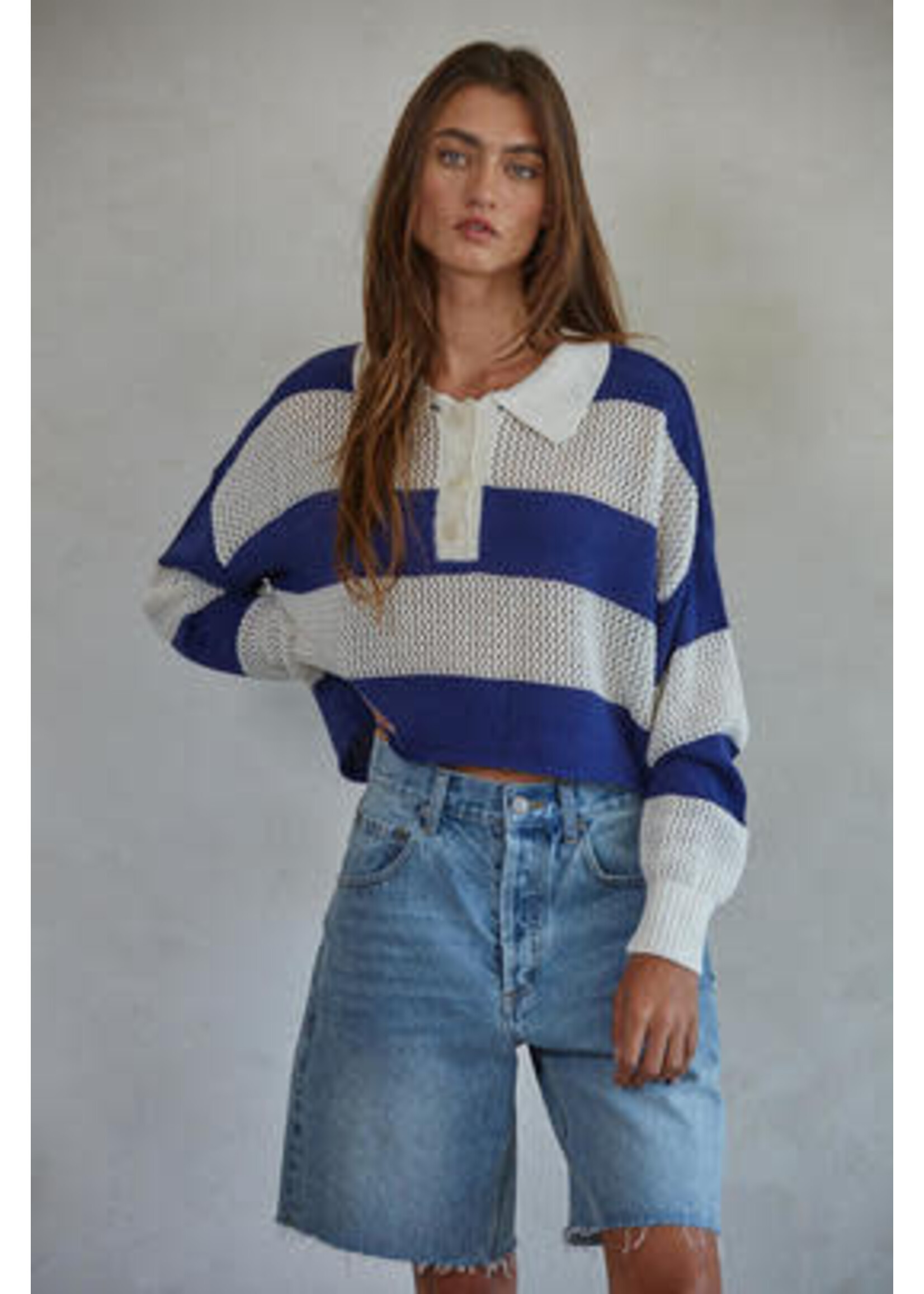 QUARTER BUTTON DOWN SUMMER SWEATER
