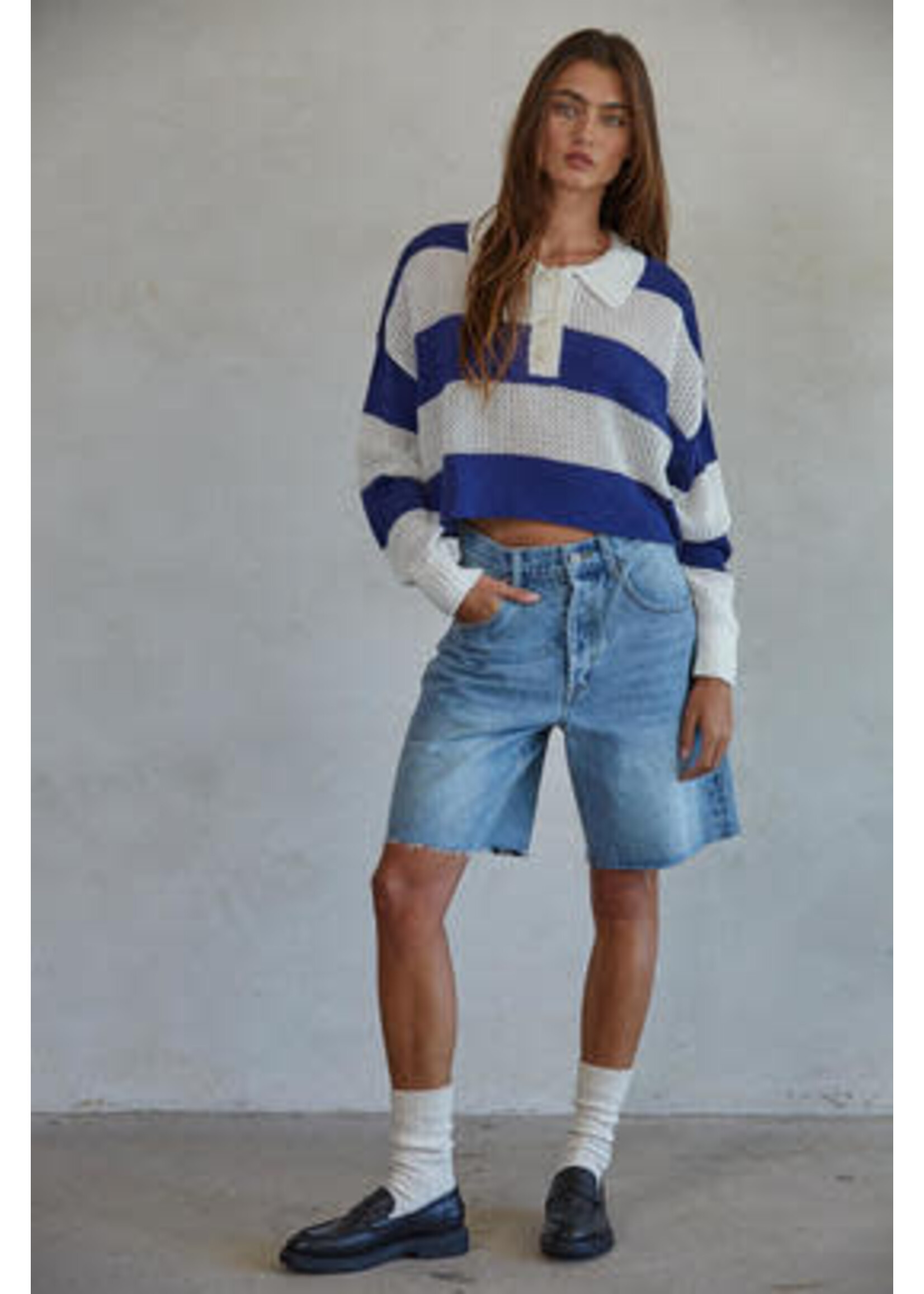 QUARTER BUTTON DOWN SUMMER SWEATER