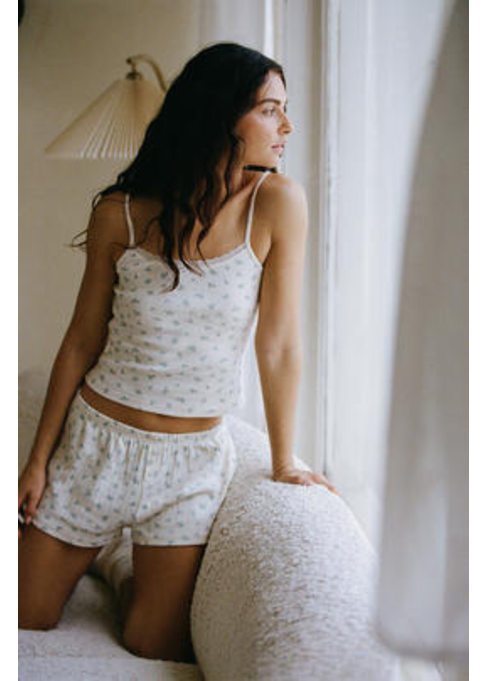 FLORAL POINTELLE CAMI TOP