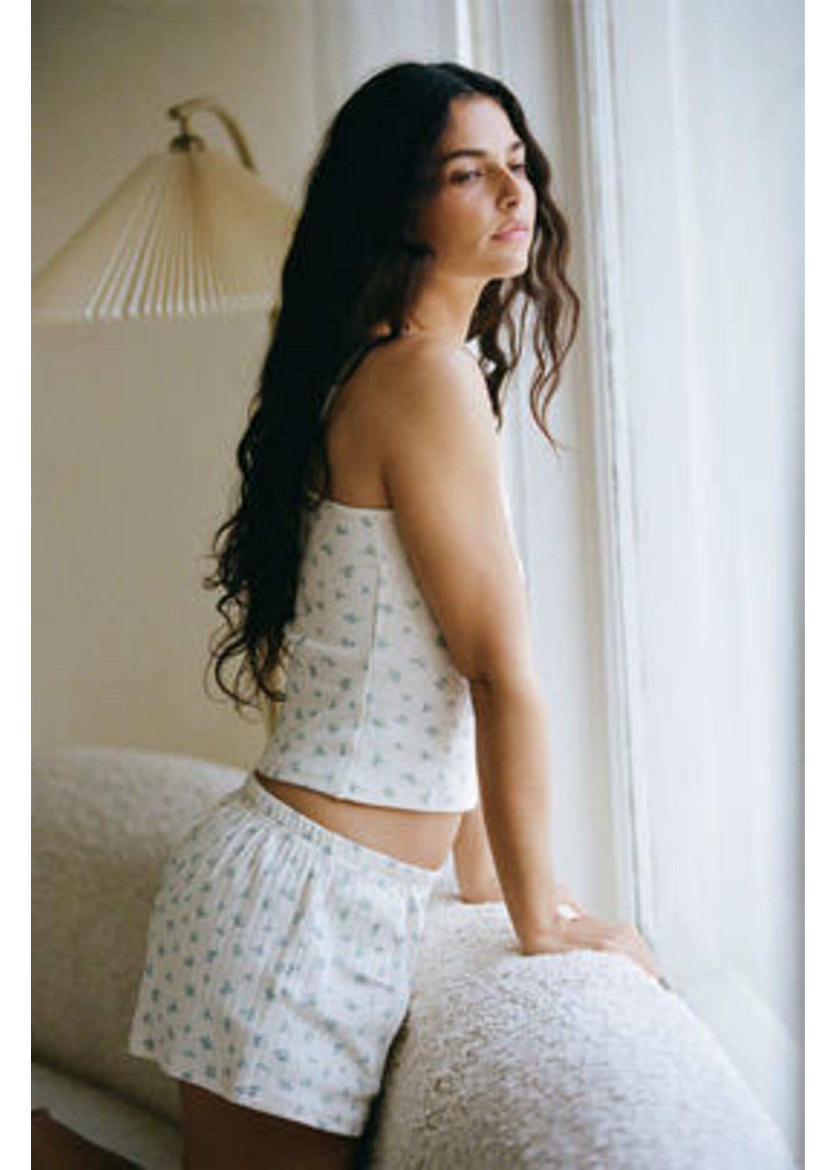 FLORAL POINTELLE CAMI TOP