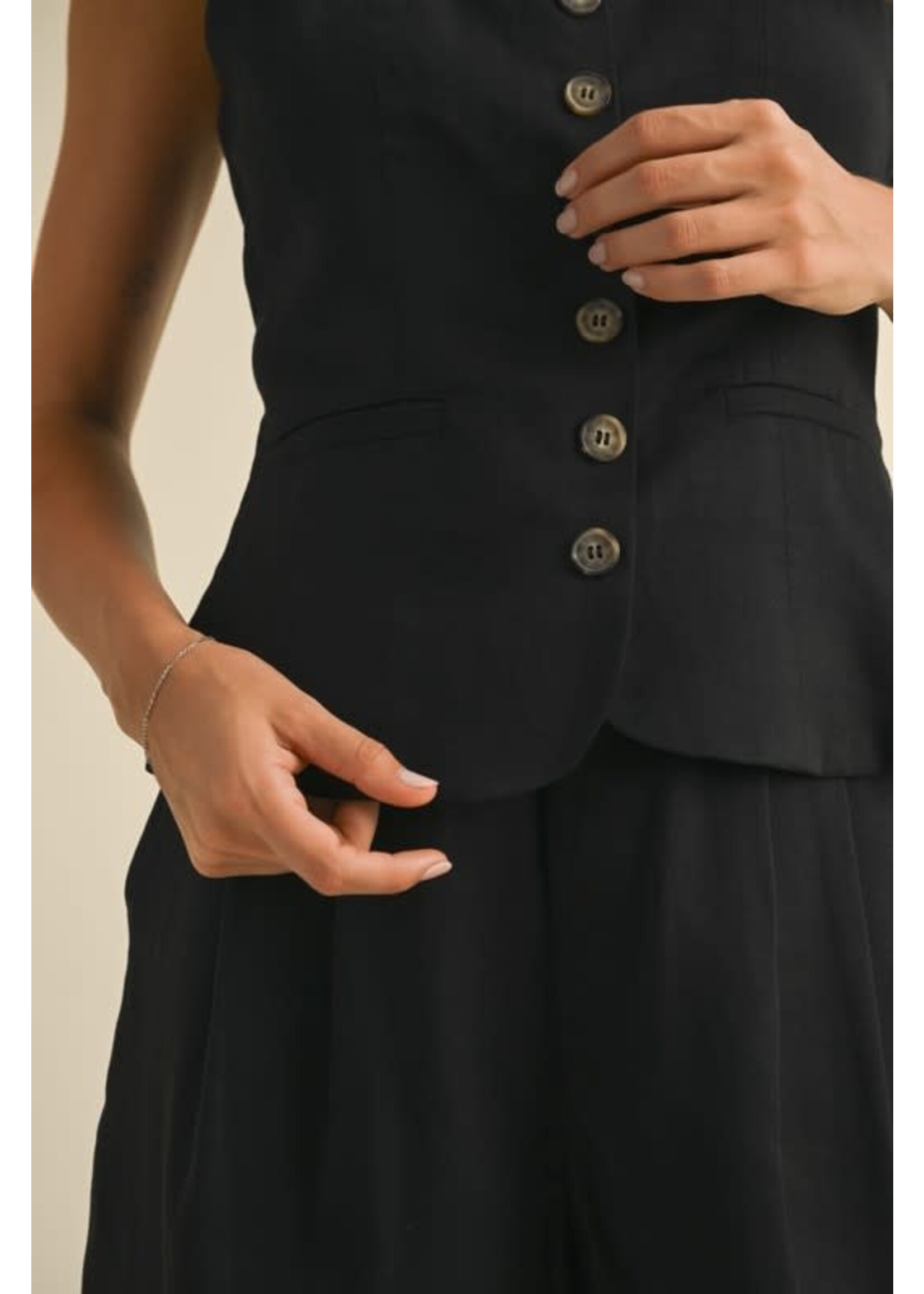 TENCEL BUTTON FRONT VEST