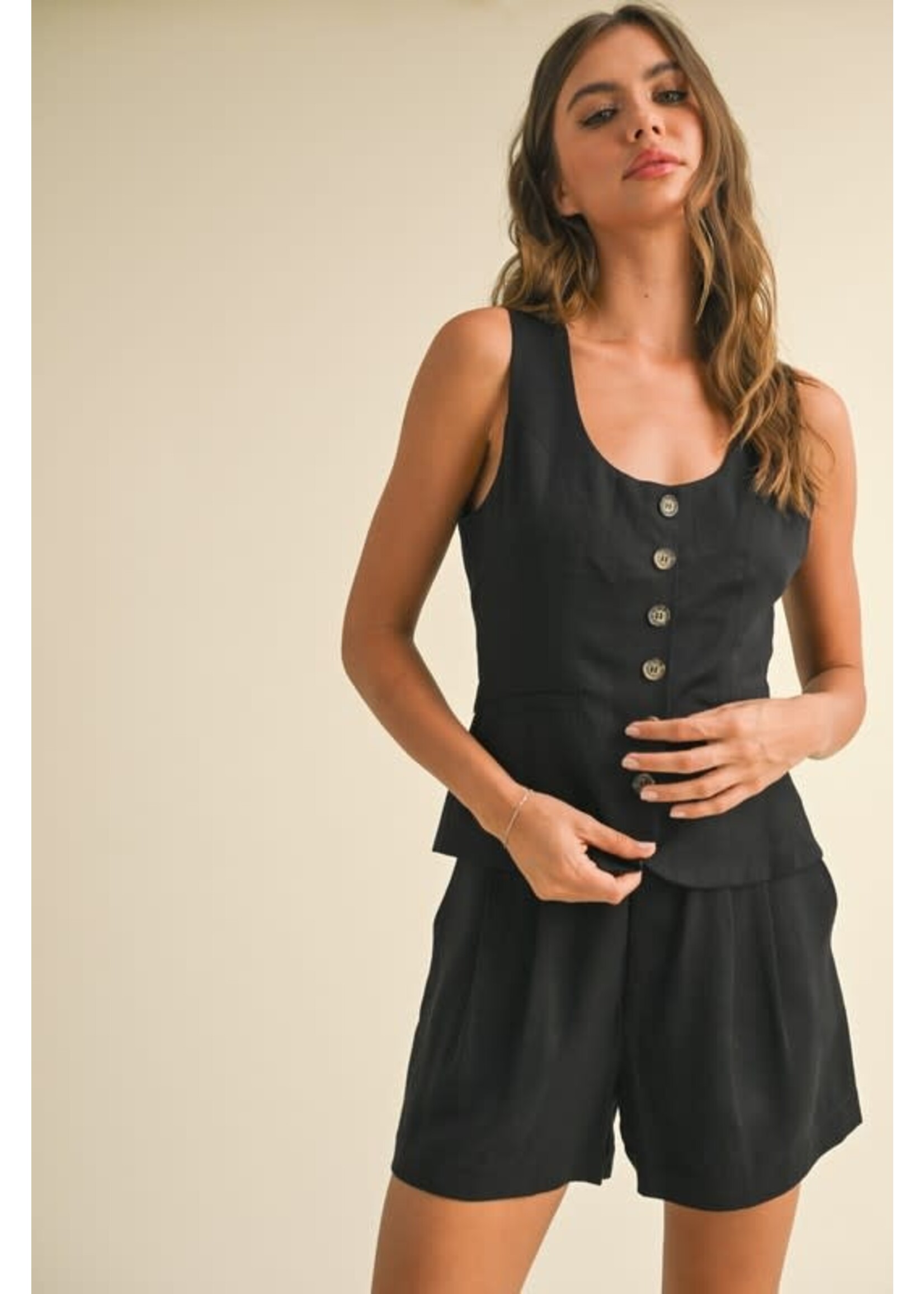 TENCEL BUTTON FRONT VEST