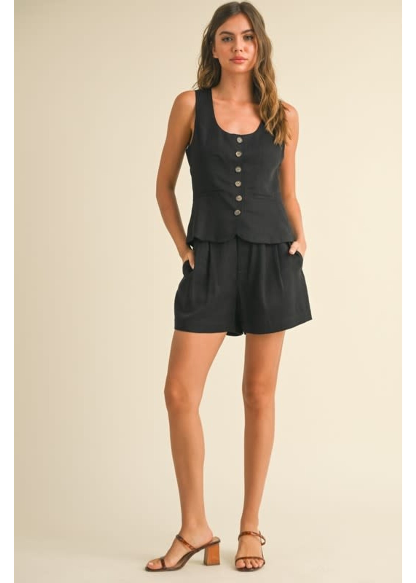 TENCEL BUTTON FRONT VEST