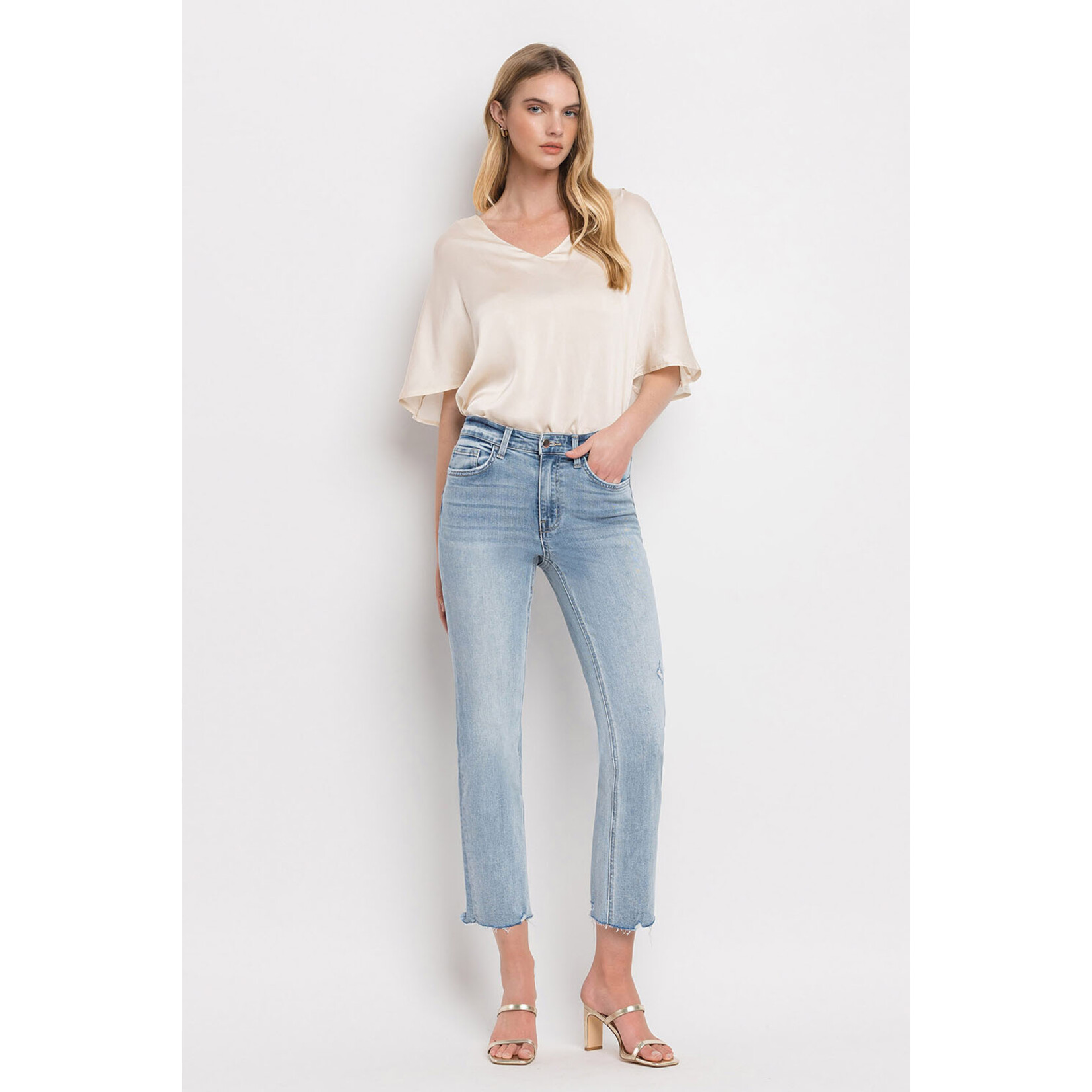 HIGH RISE CROP STRAIGHT JEANS