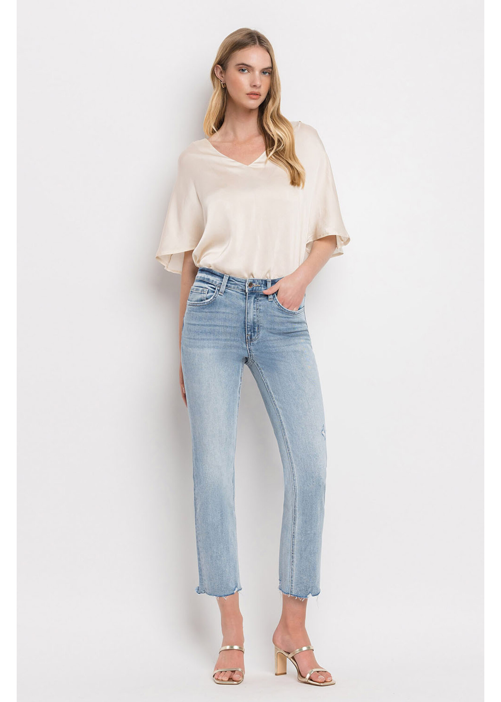 HIGH RISE CROP STRAIGHT JEANS
