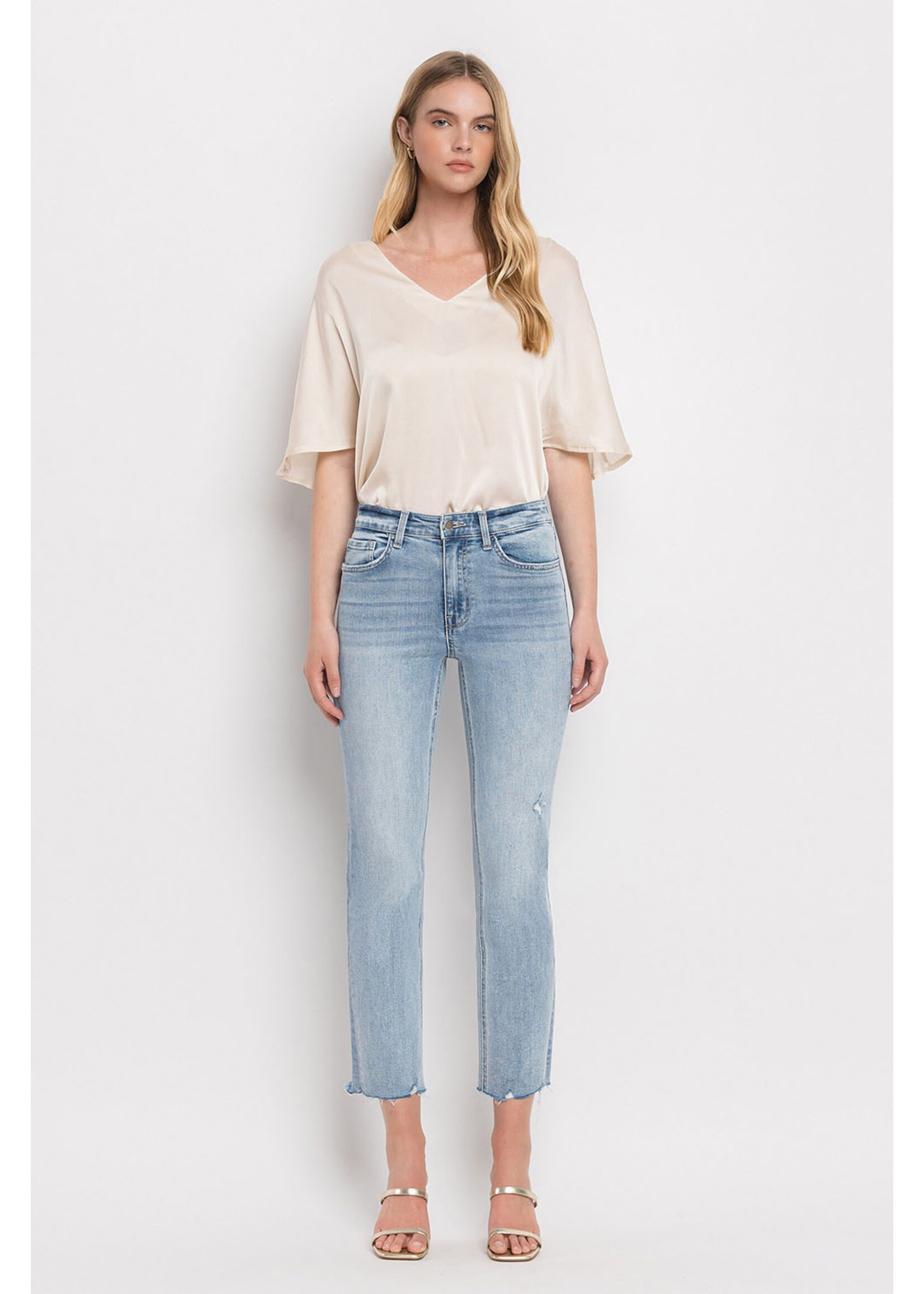 HIGH RISE CROP STRAIGHT JEANS