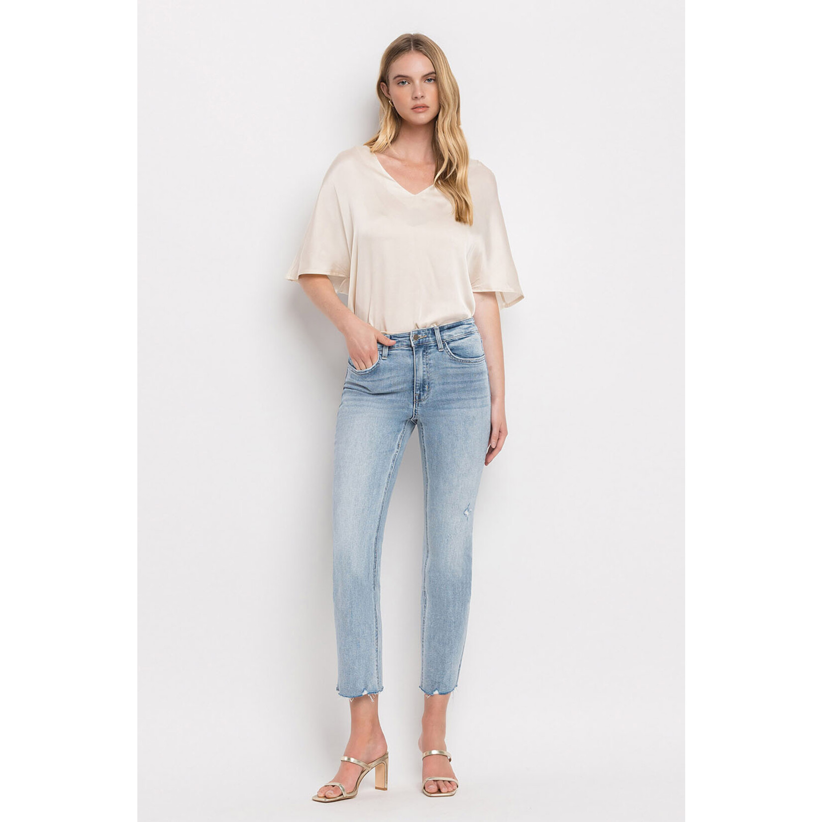 HIGH RISE CROP STRAIGHT JEANS
