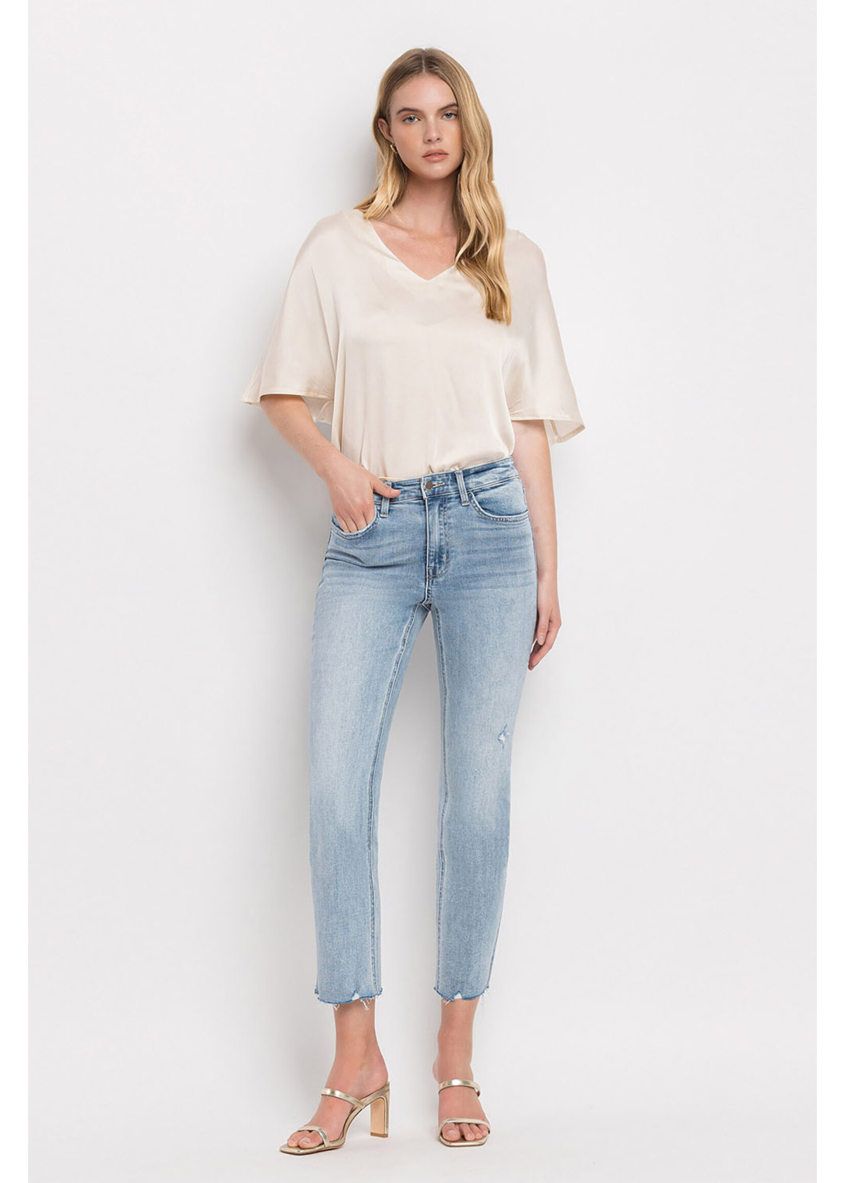 HIGH RISE CROP STRAIGHT JEANS