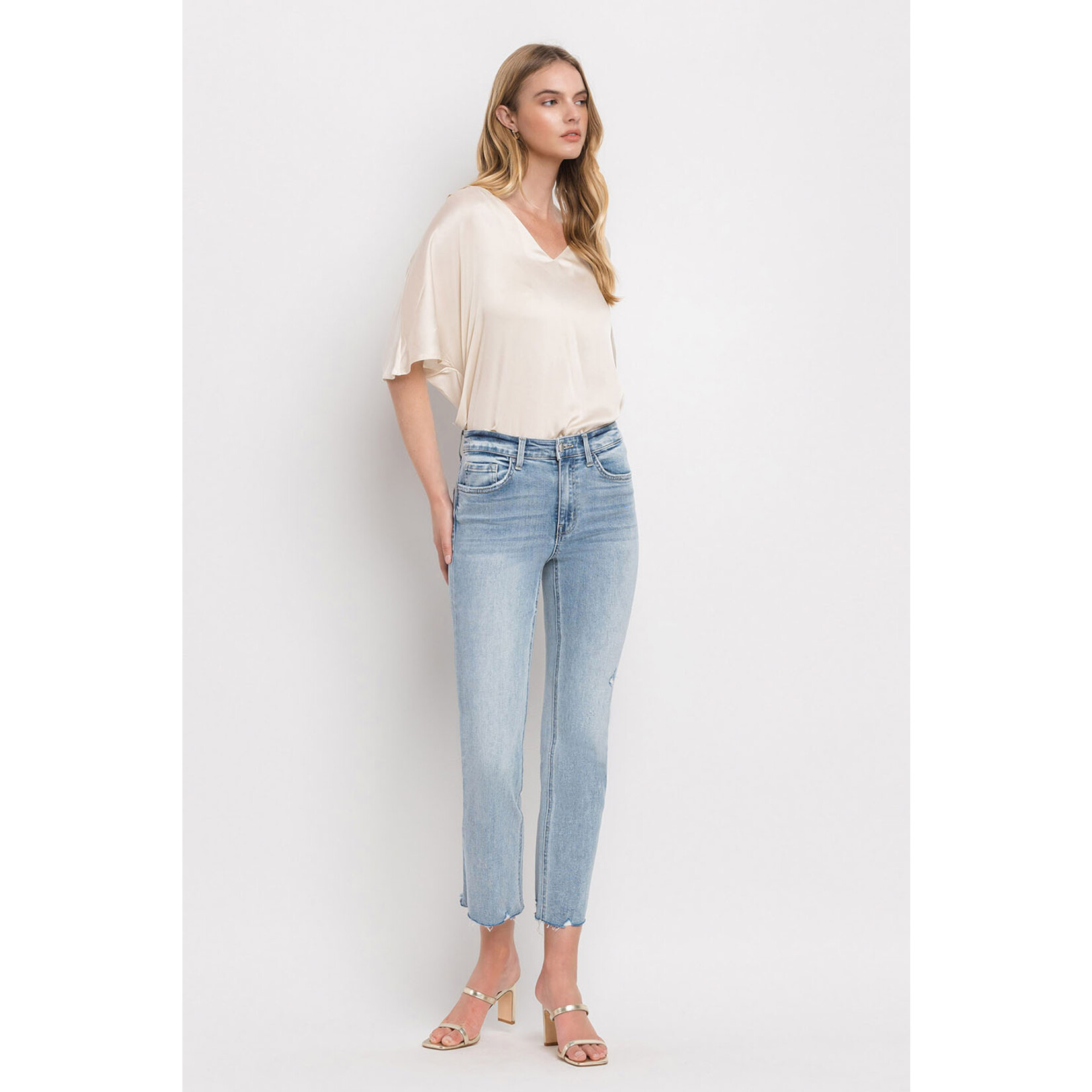 HIGH RISE CROP STRAIGHT JEANS