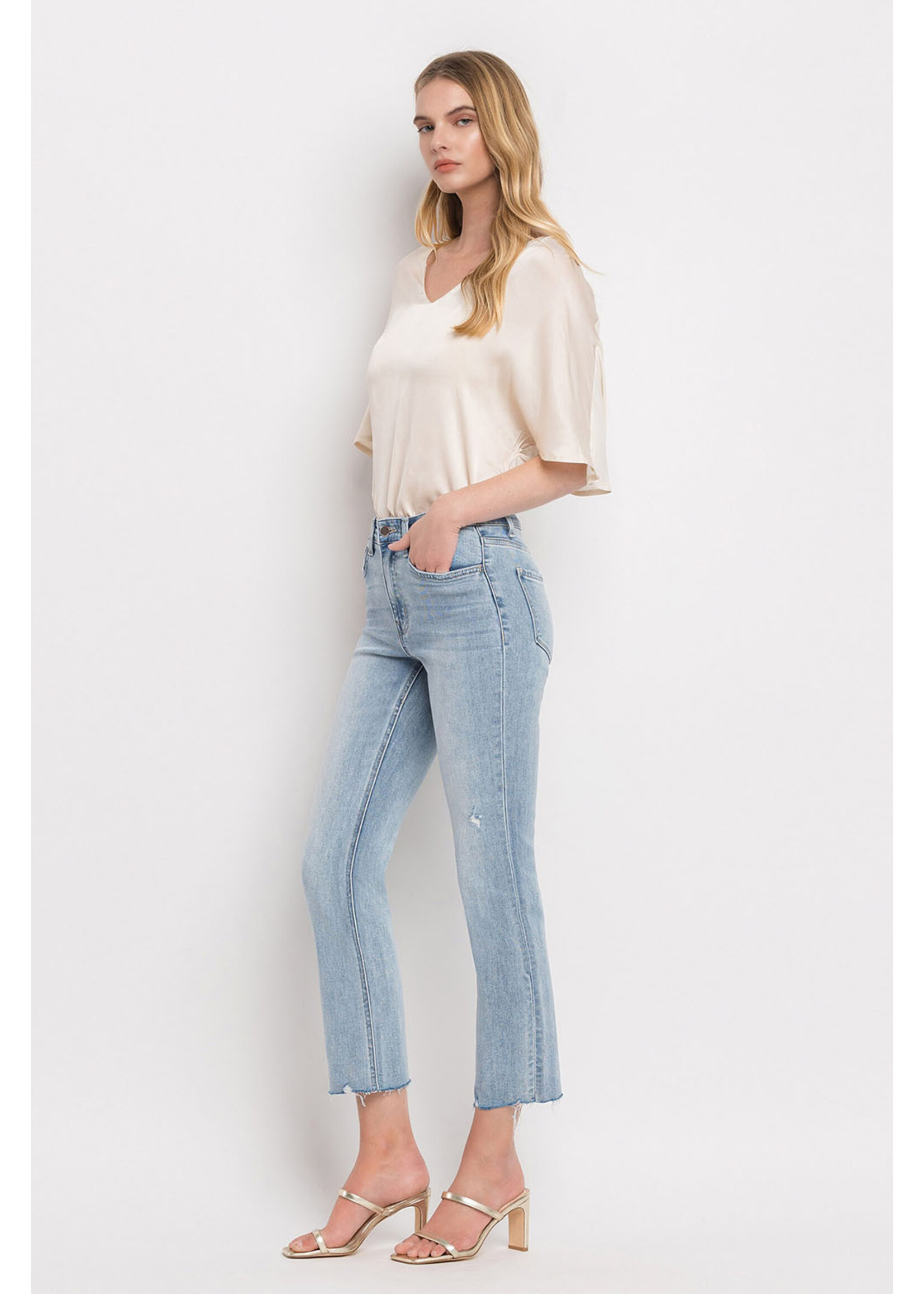 HIGH RISE CROP STRAIGHT JEANS