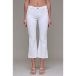 WHITE DENIM CROPED FLARE
