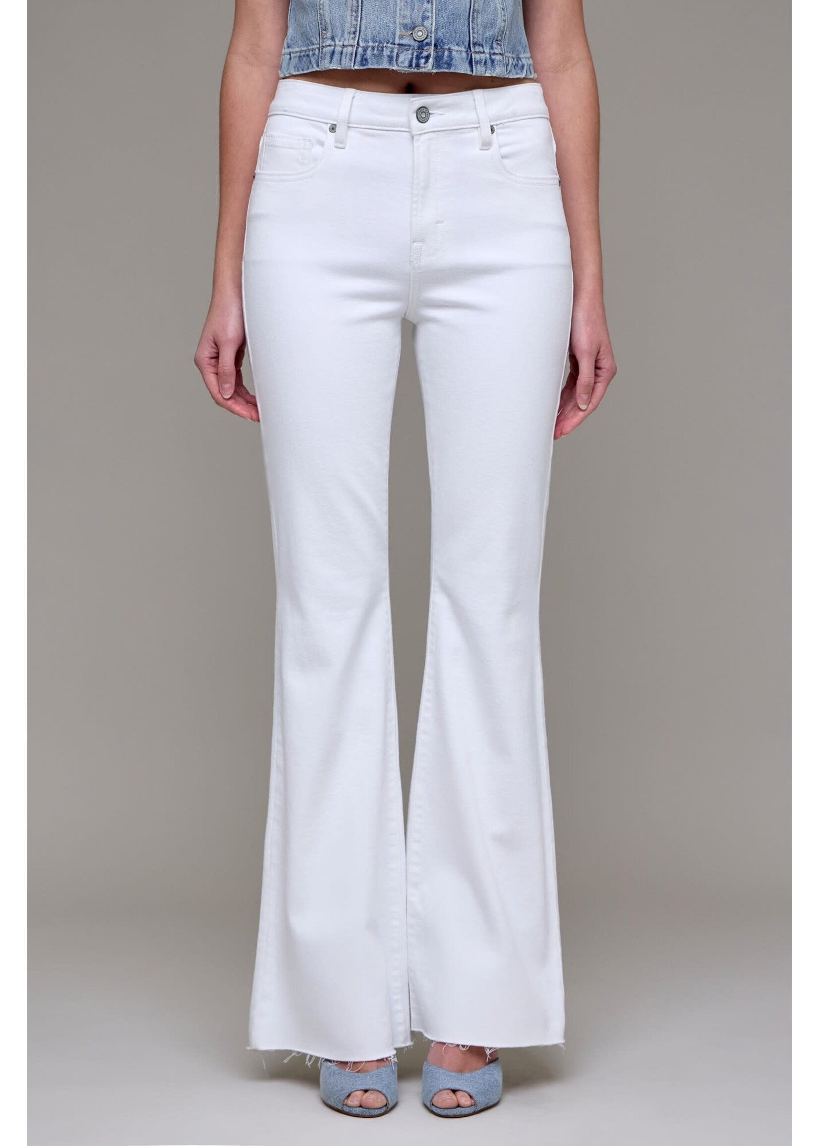 WHITE DENIM FULL LENGTH FLARE