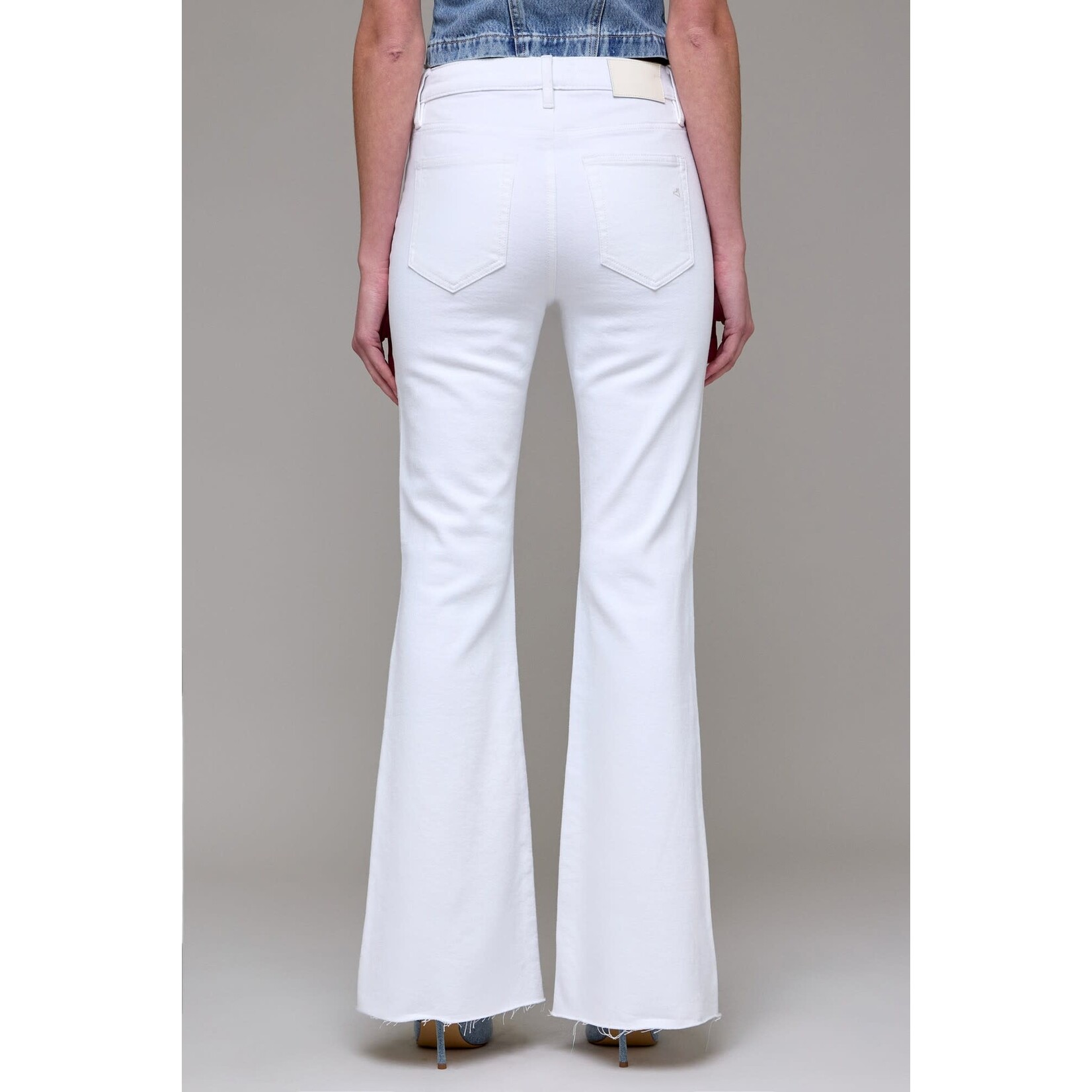 WHITE DENIM FULL LENGTH FLARE