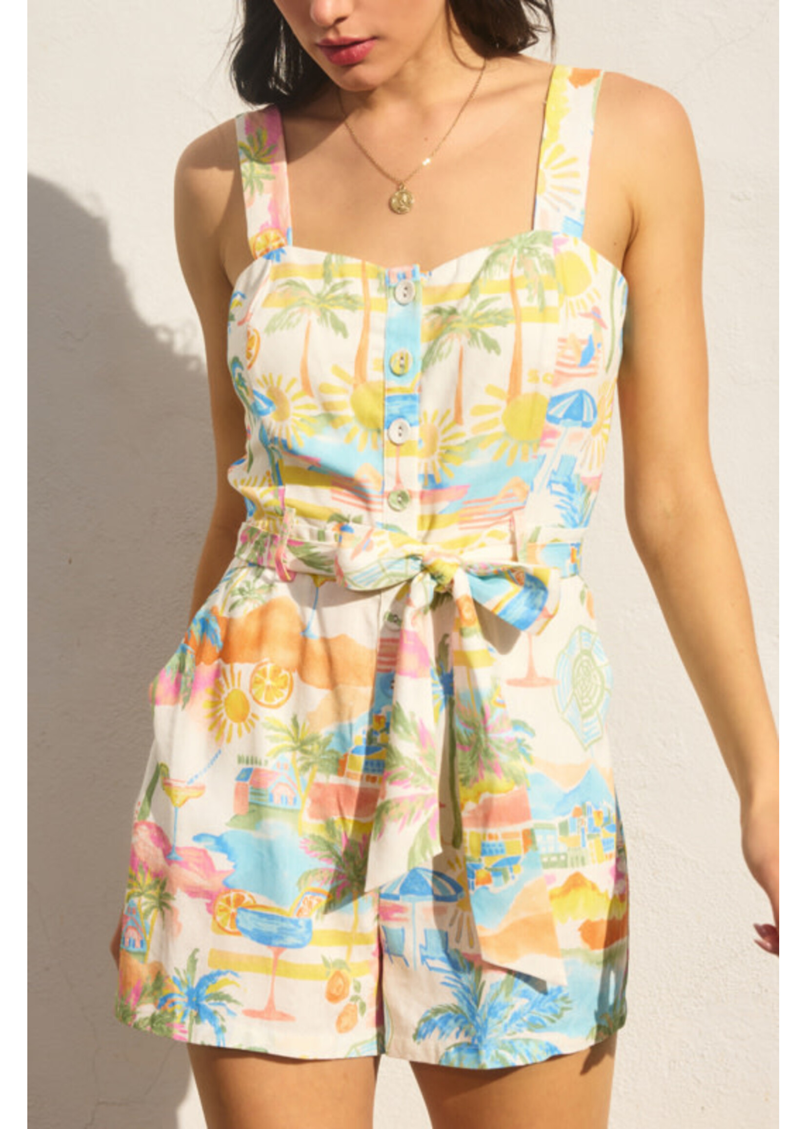 SUMMER BUTTOWN DOWN ROMPER