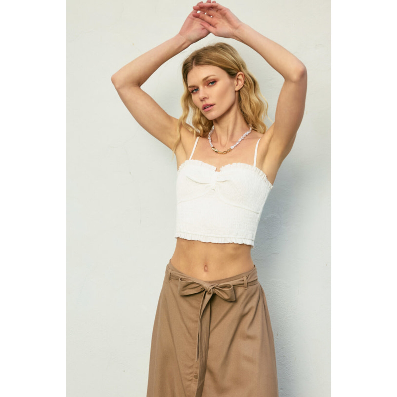 SMOCKED SWEETHEART TOP