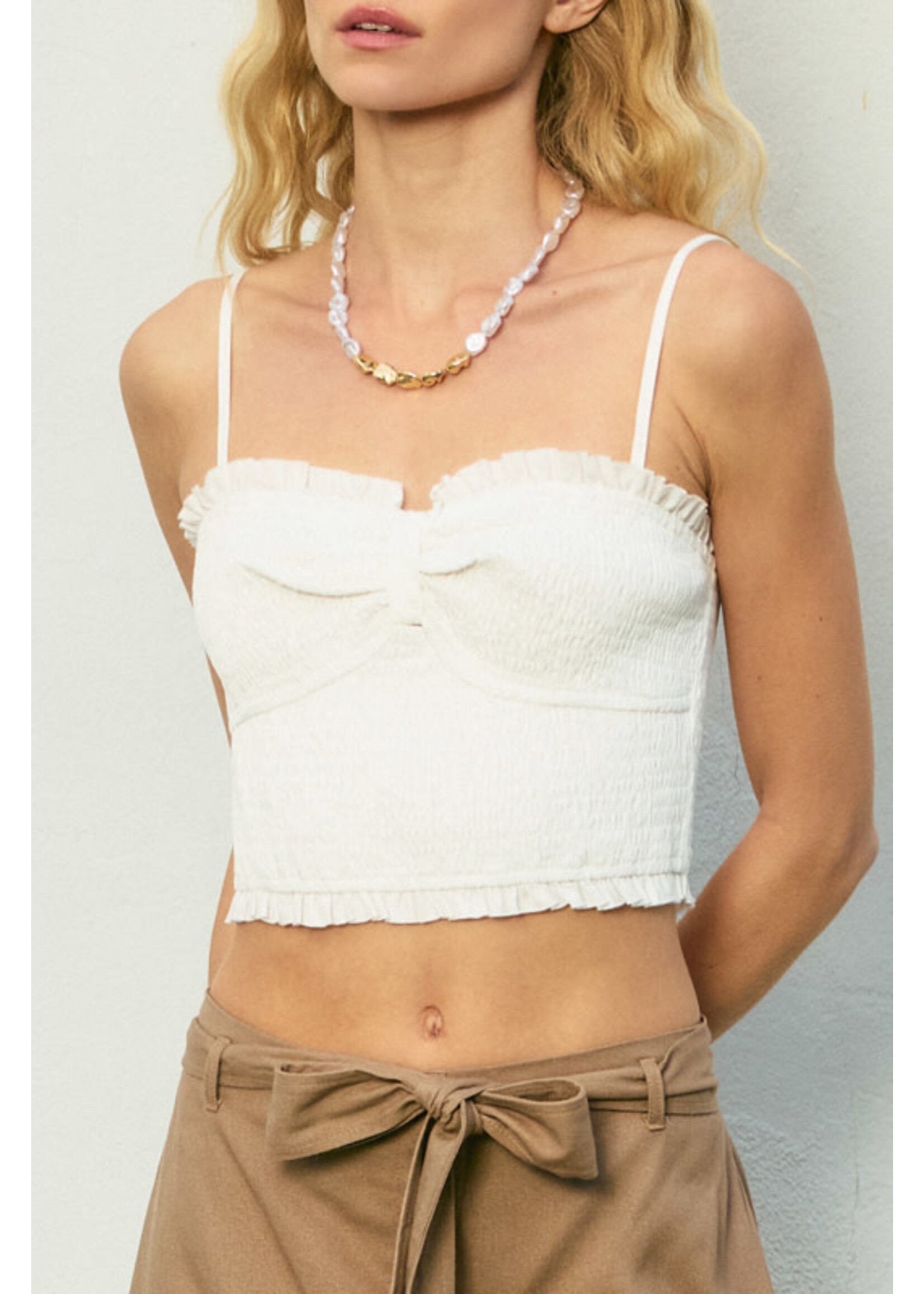 SMOCKED SWEETHEART TOP