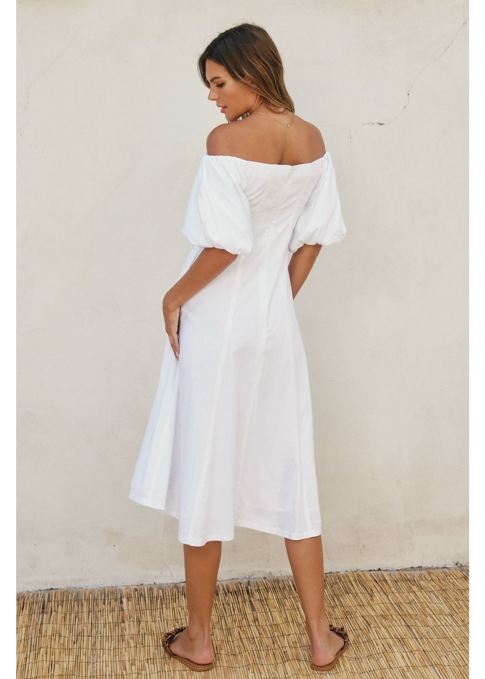 IVORY OFF SHOULDER DRESS