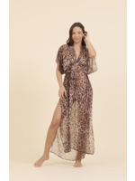 WILD LEOPARD CHIFFON COVER UP