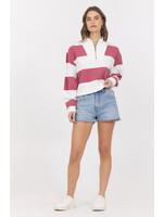 STRIPED HALF ZIP