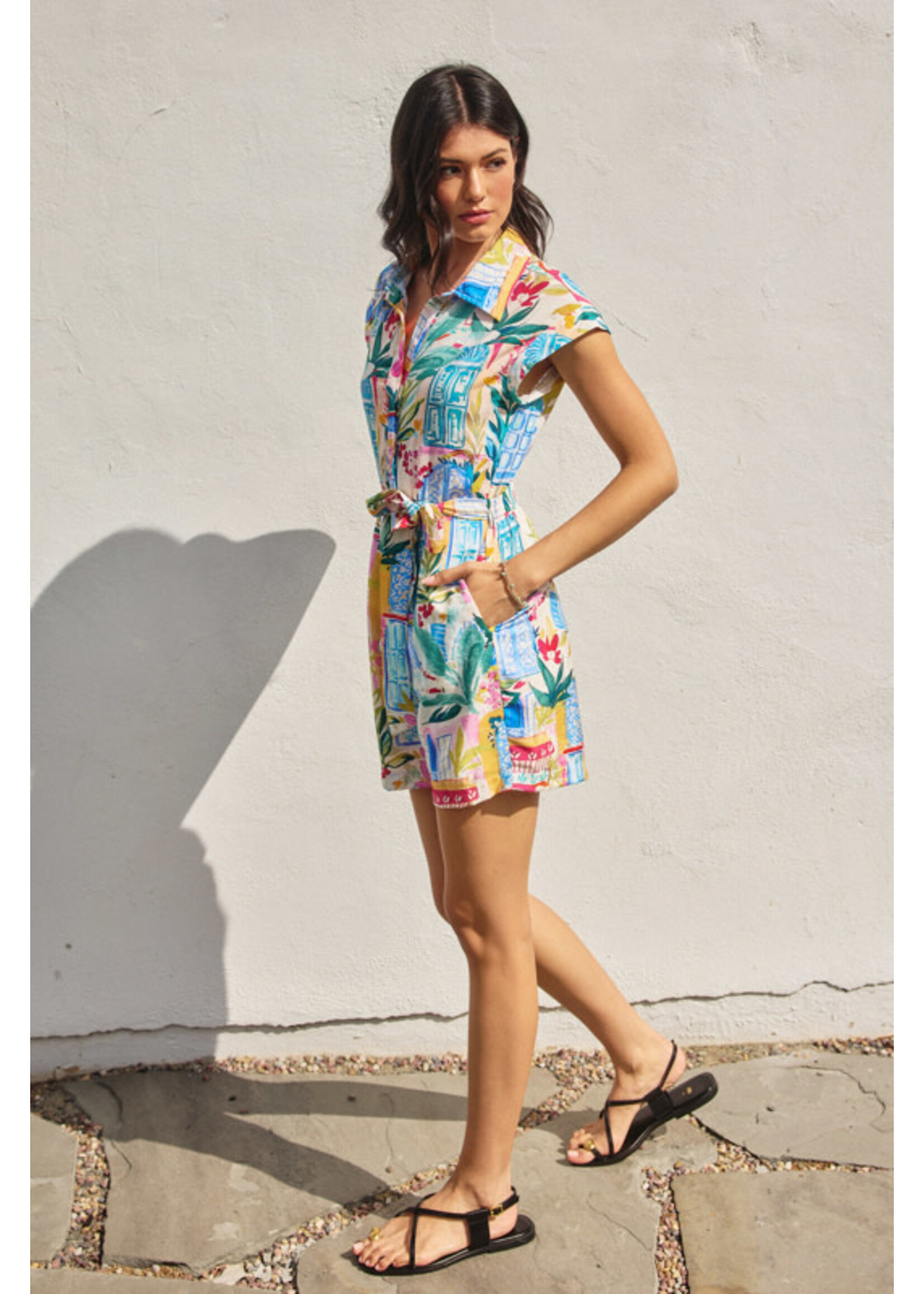 LONG SUMMER BUTTON DOWN ROMPER