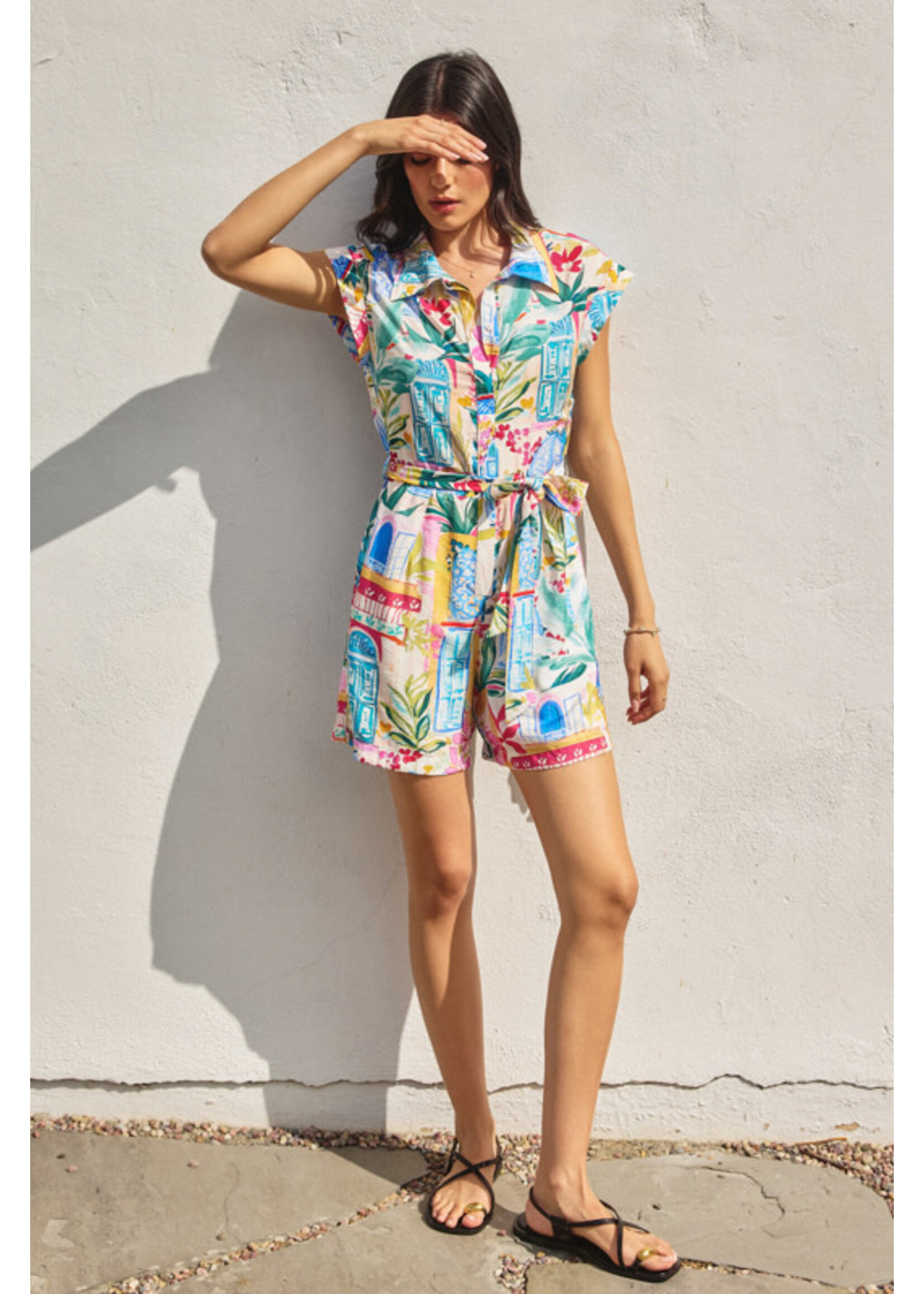 LONG SUMMER BUTTON DOWN ROMPER