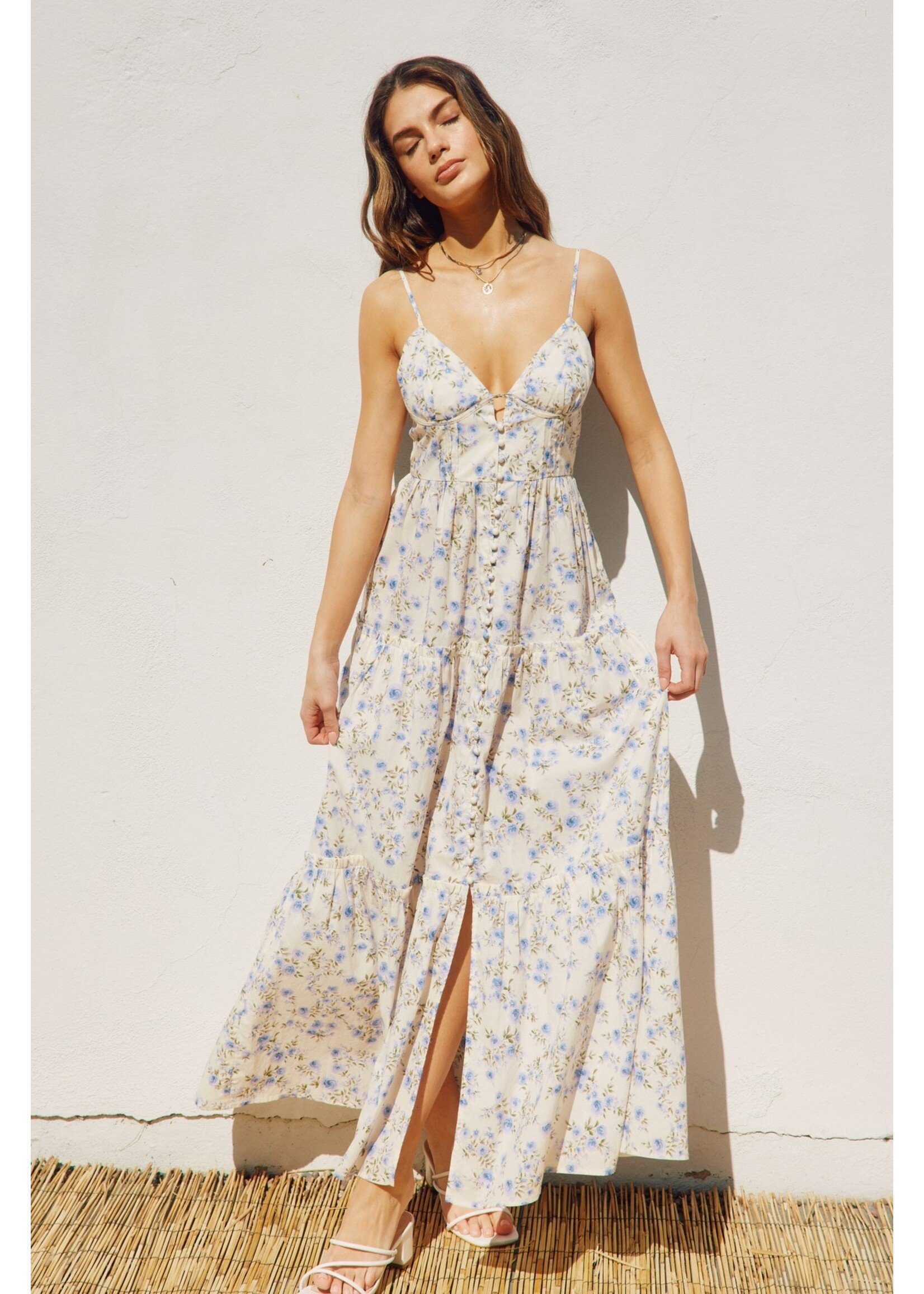 FLORAL TIERED MAXI DRESS