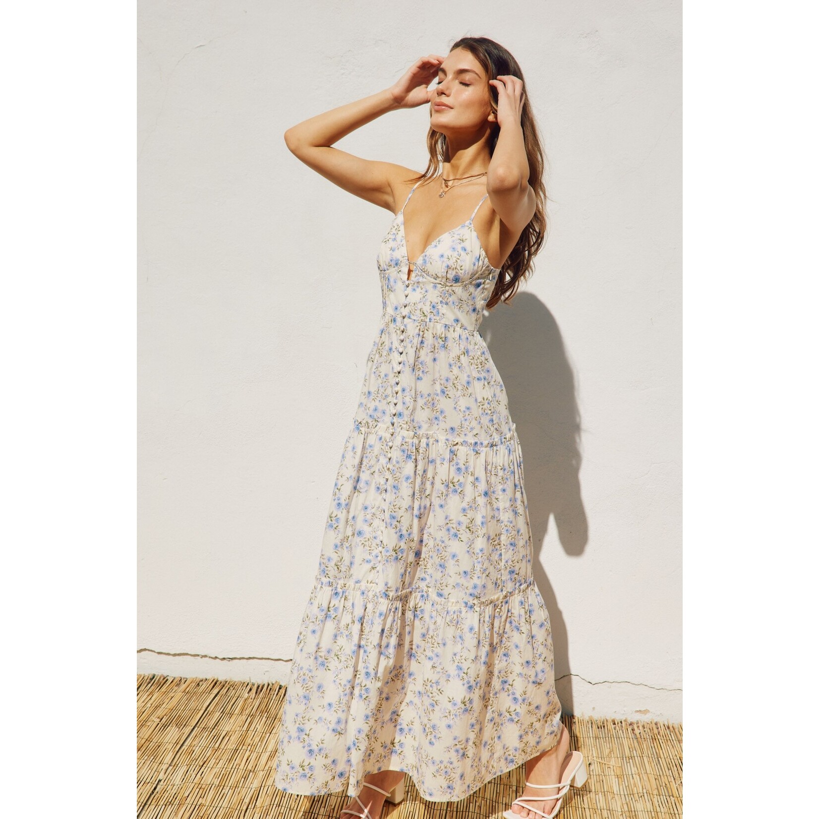 FLORAL TIERED MAXI DRESS