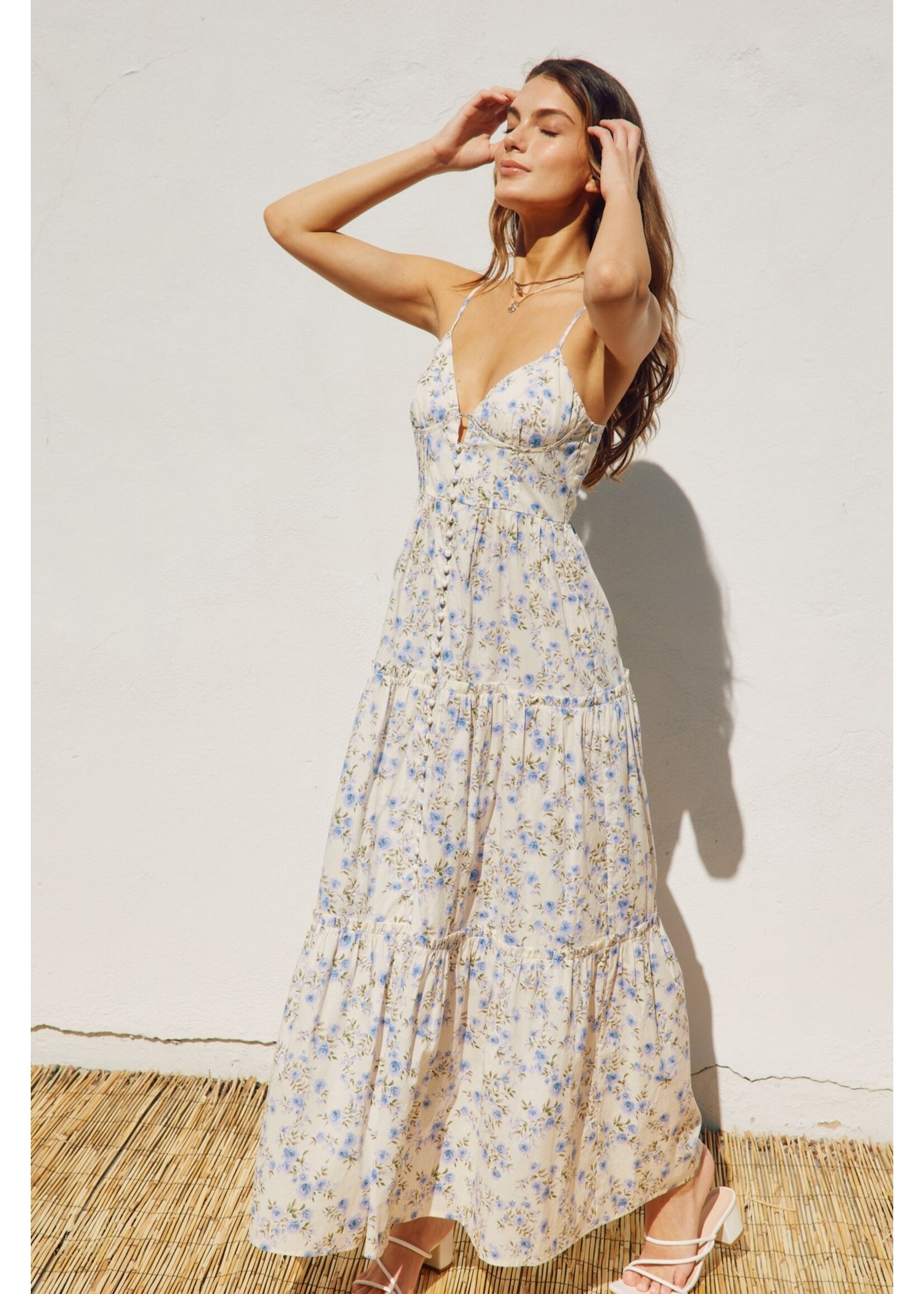 FLORAL TIERED MAXI DRESS